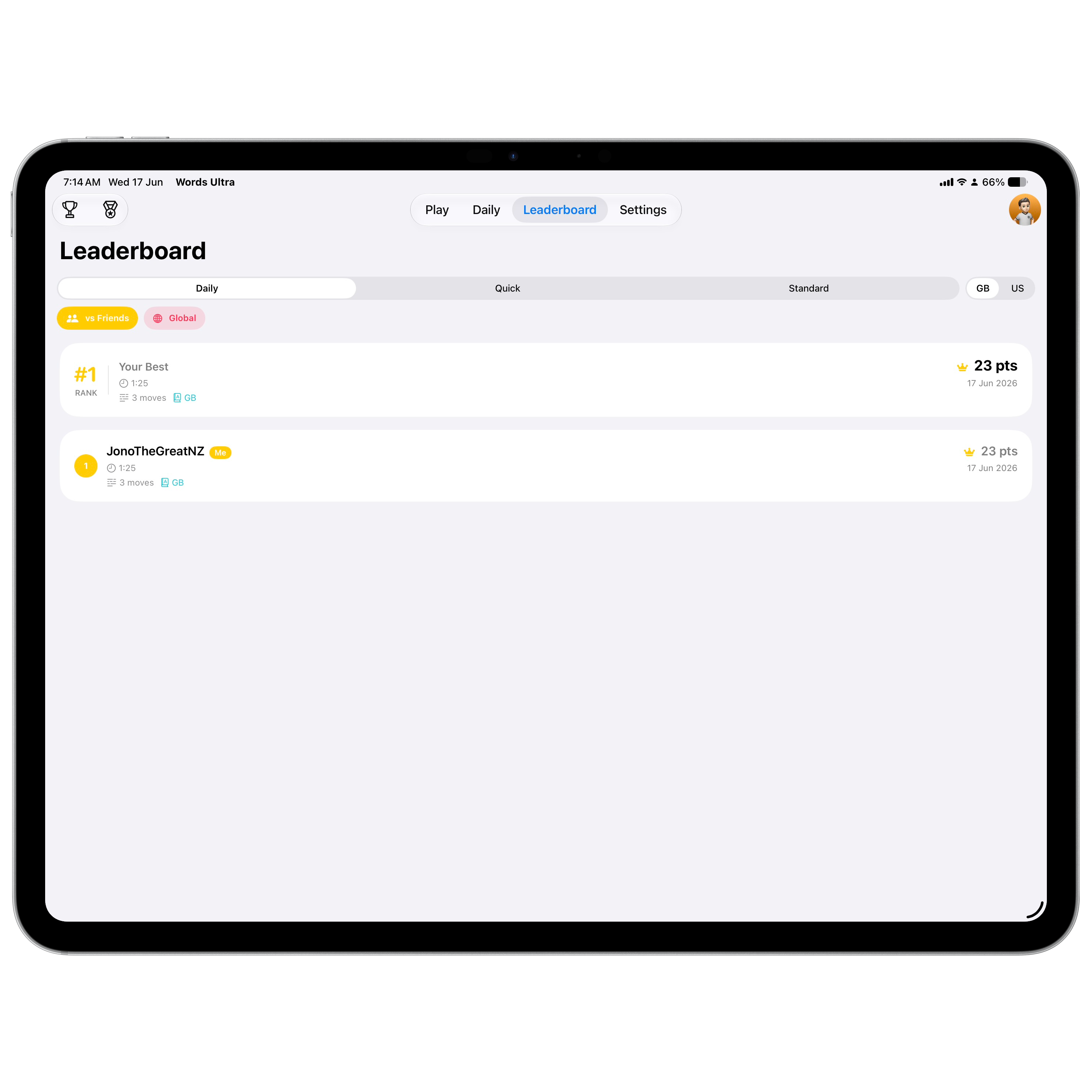 Words Ultra iPad leaderboard