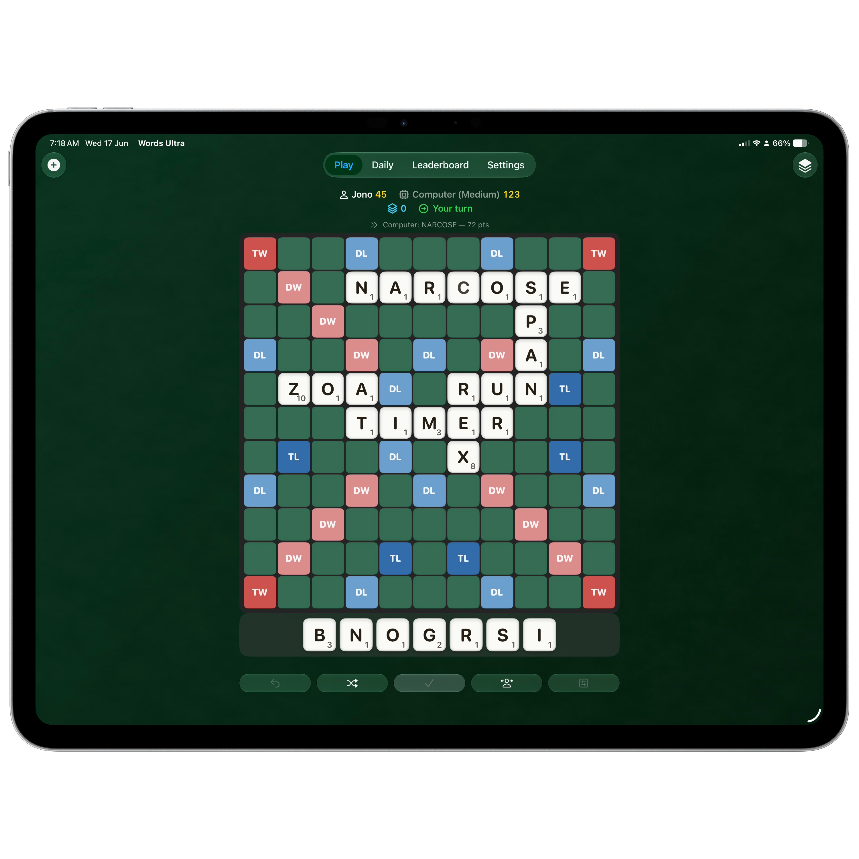 Words Ultra iPad board, wine theme