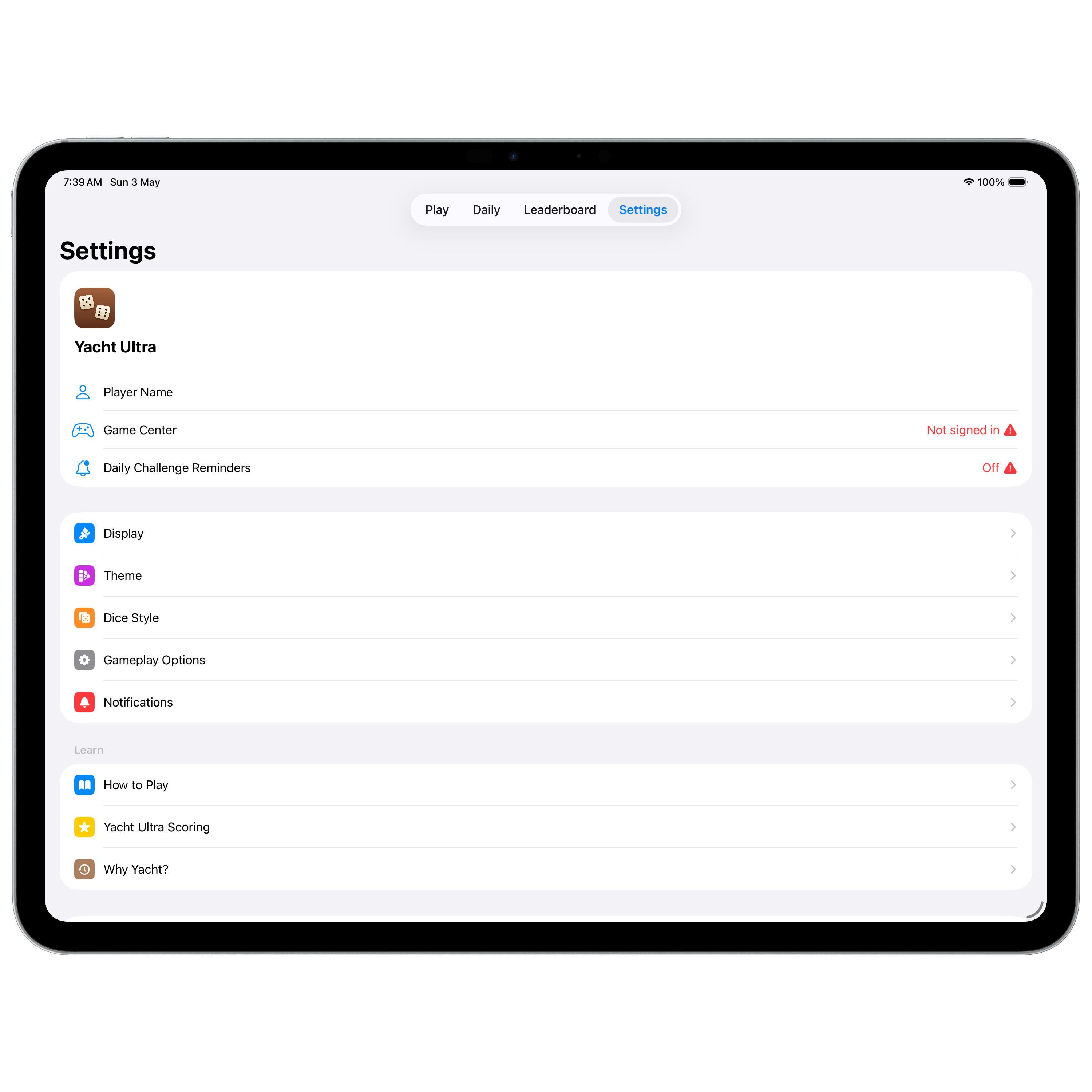 iPad settings 1