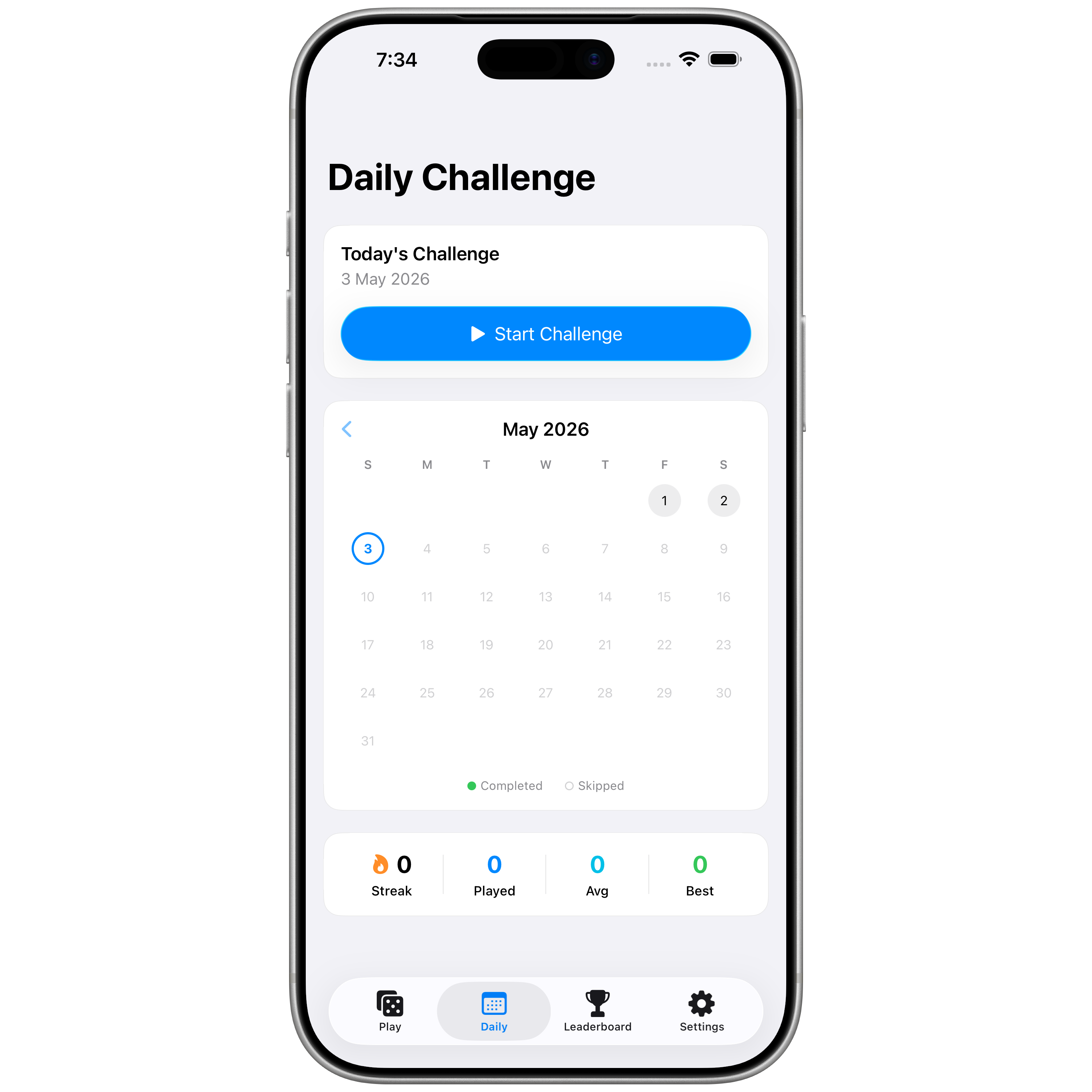 iPhone daily challenge