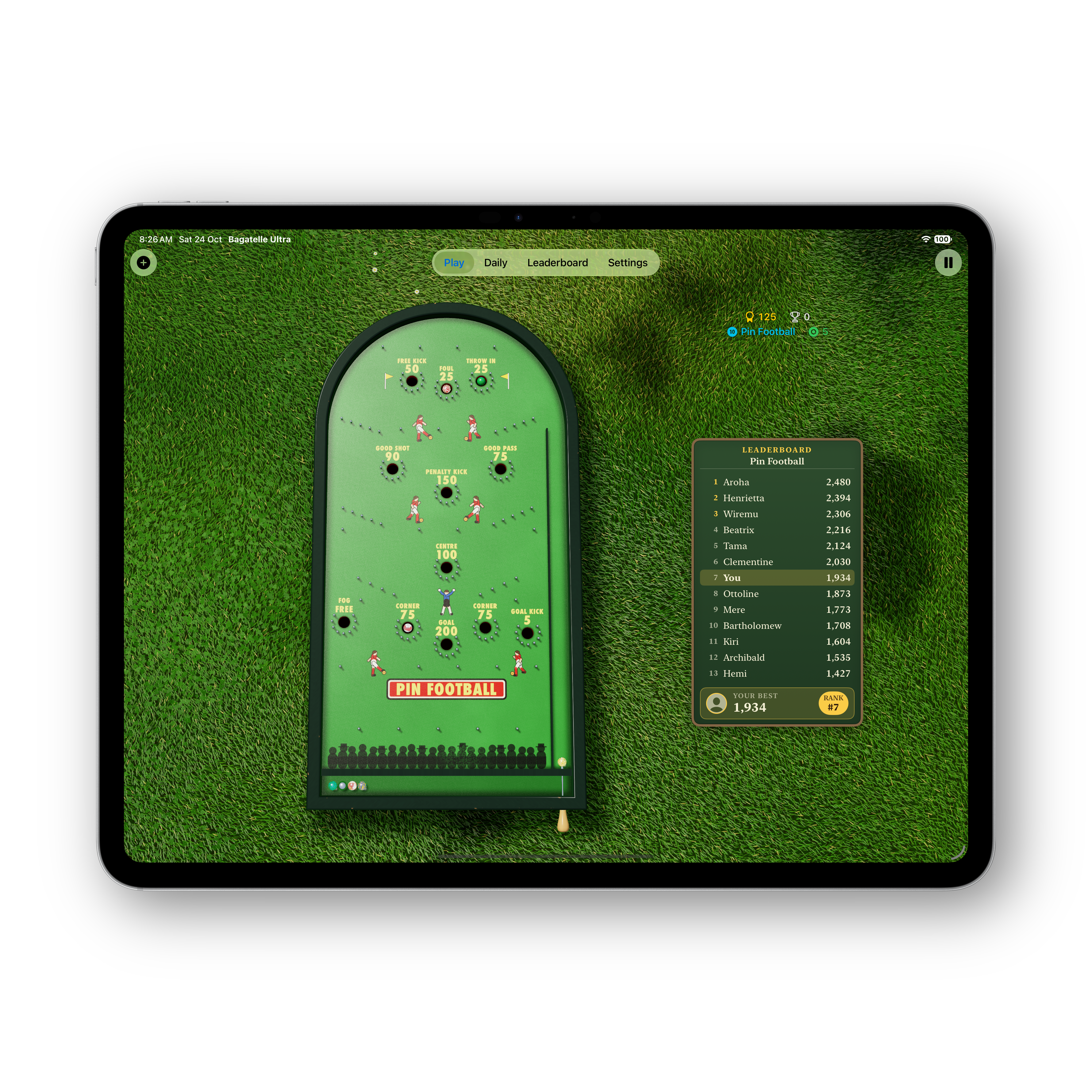 Bagatelle Ultra iPad Pin Football board
