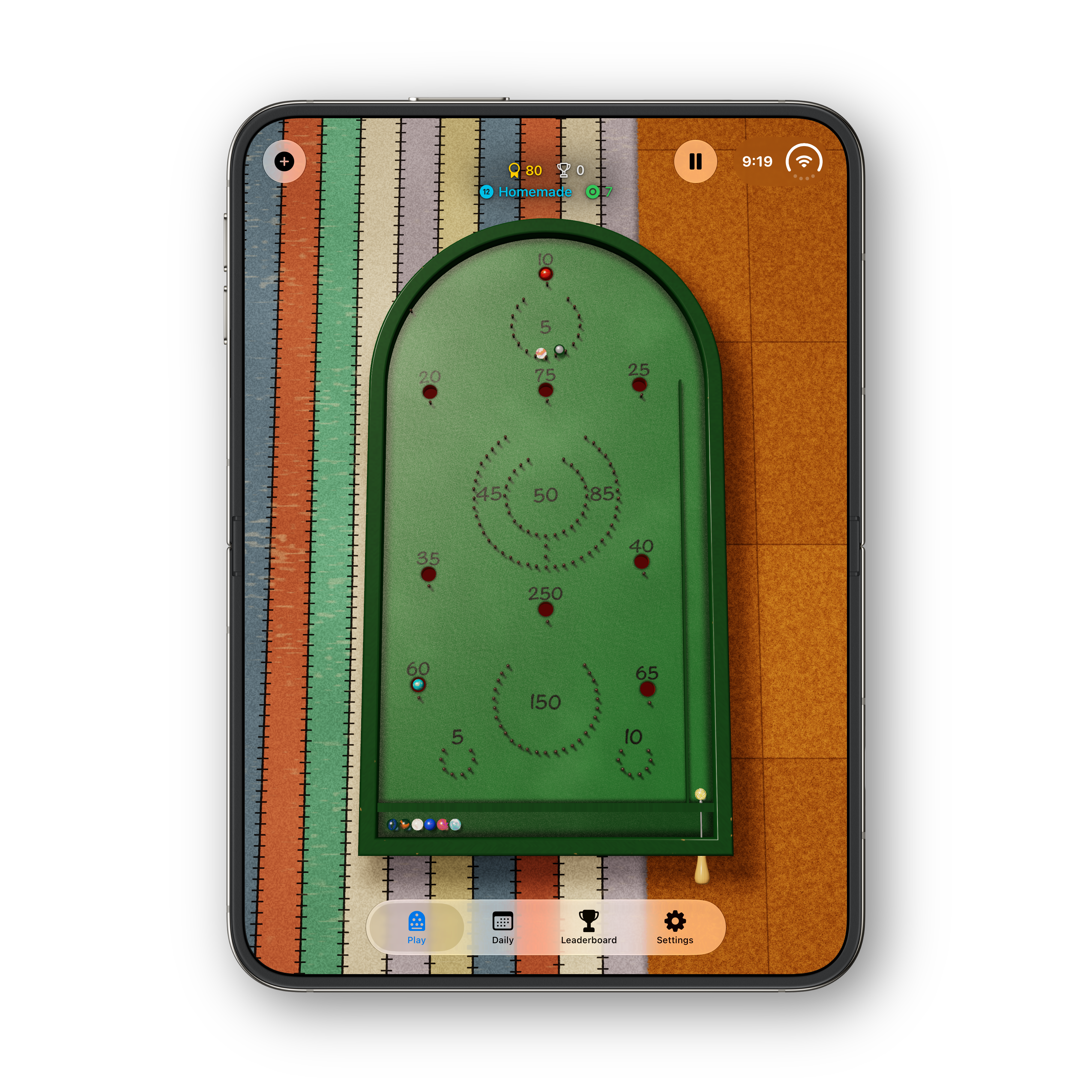 Bagatelle Ultra Homemade board on iPhone Duo, portrait