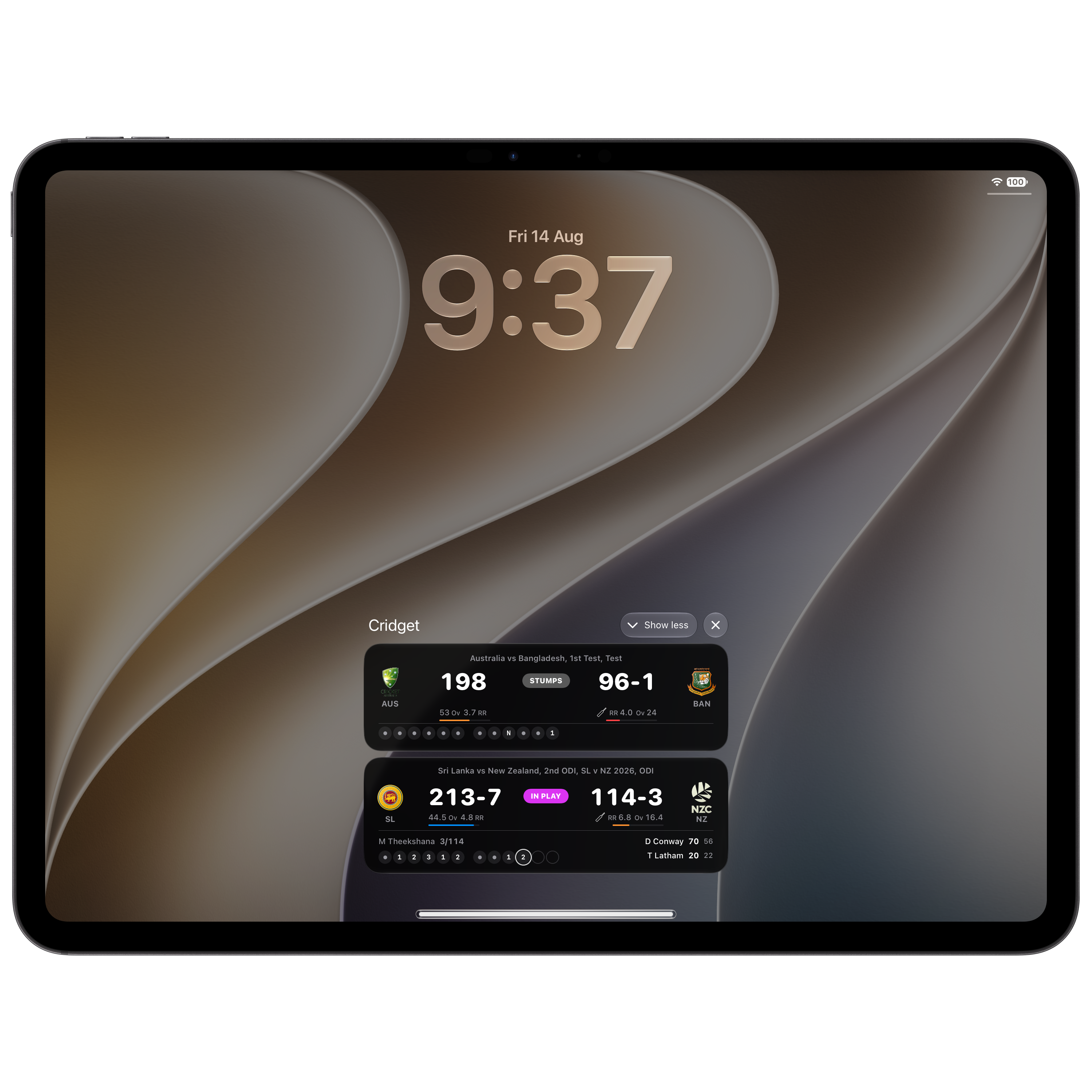 Cridget Live Activities on iPad