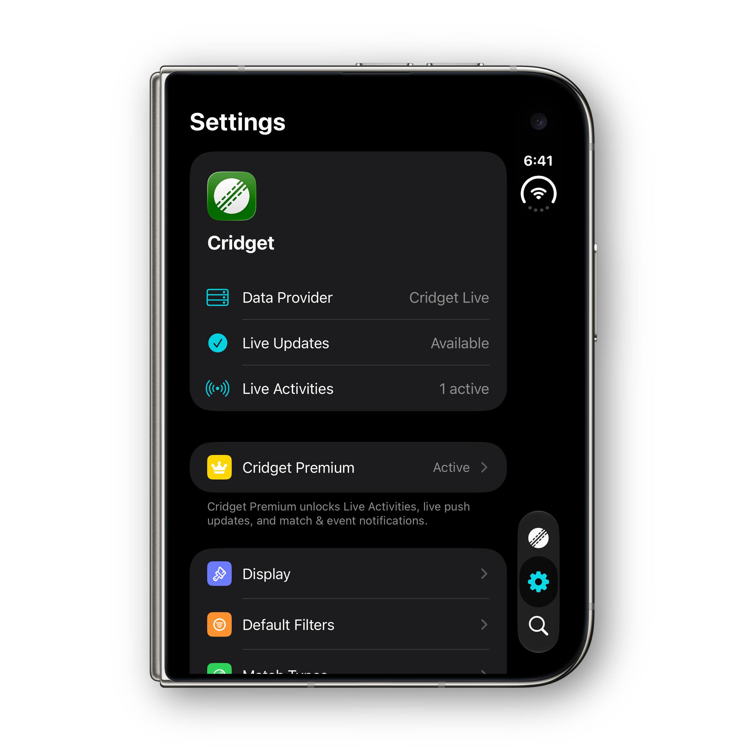 iPhone Duo folded settings