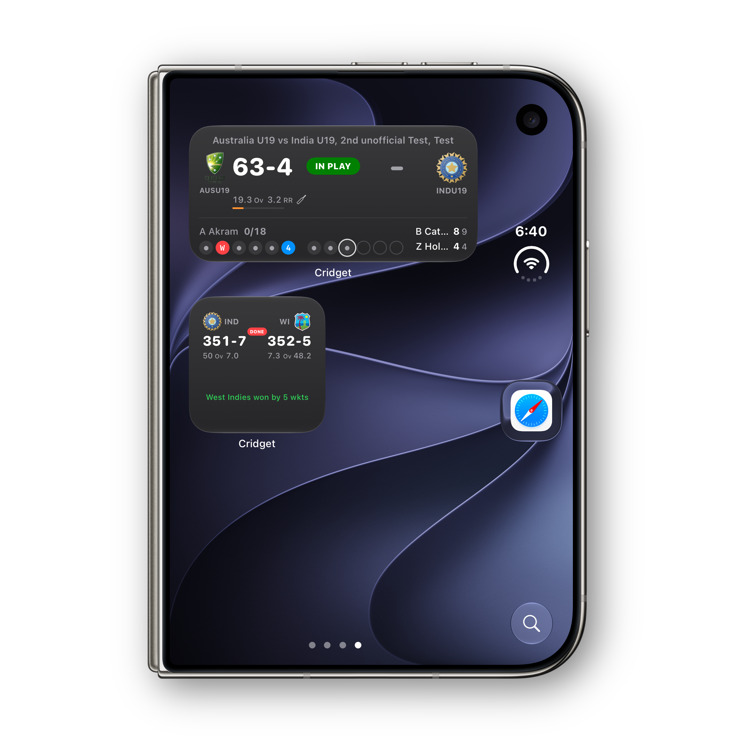 iPhone Duo folded Home Screen widgets
