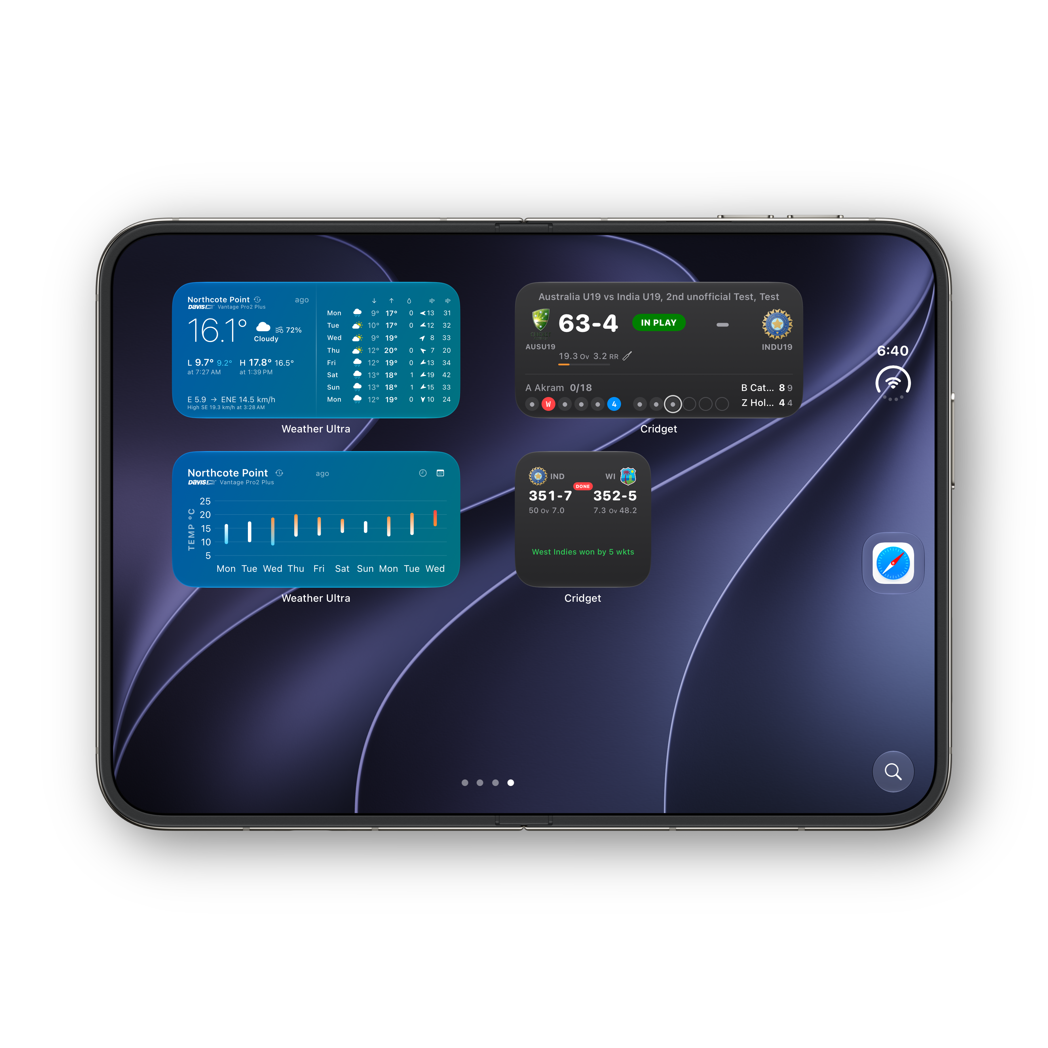 iPhone Duo unfolded Home Screen widgets