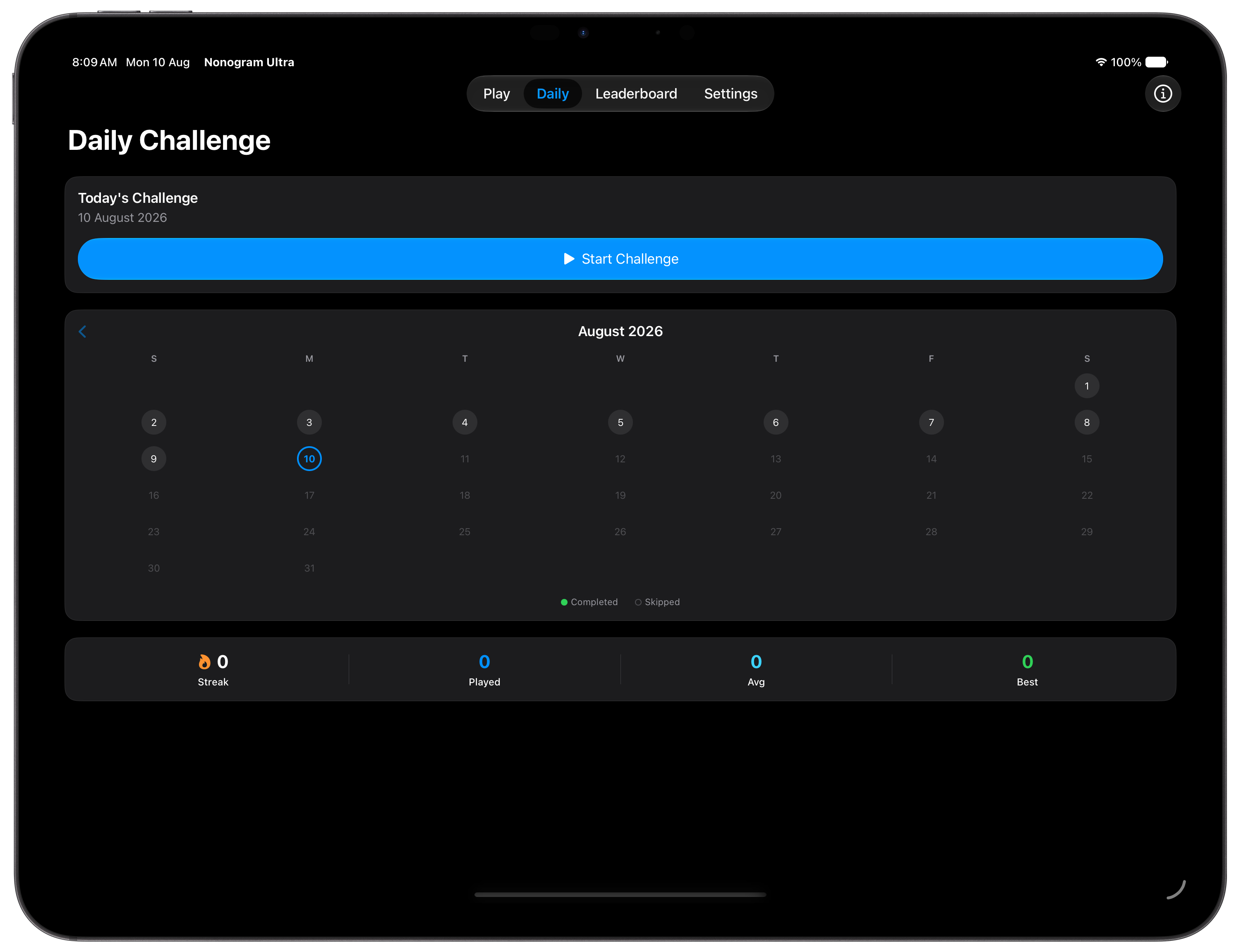 Nonogram Ultra iPad daily challenge
