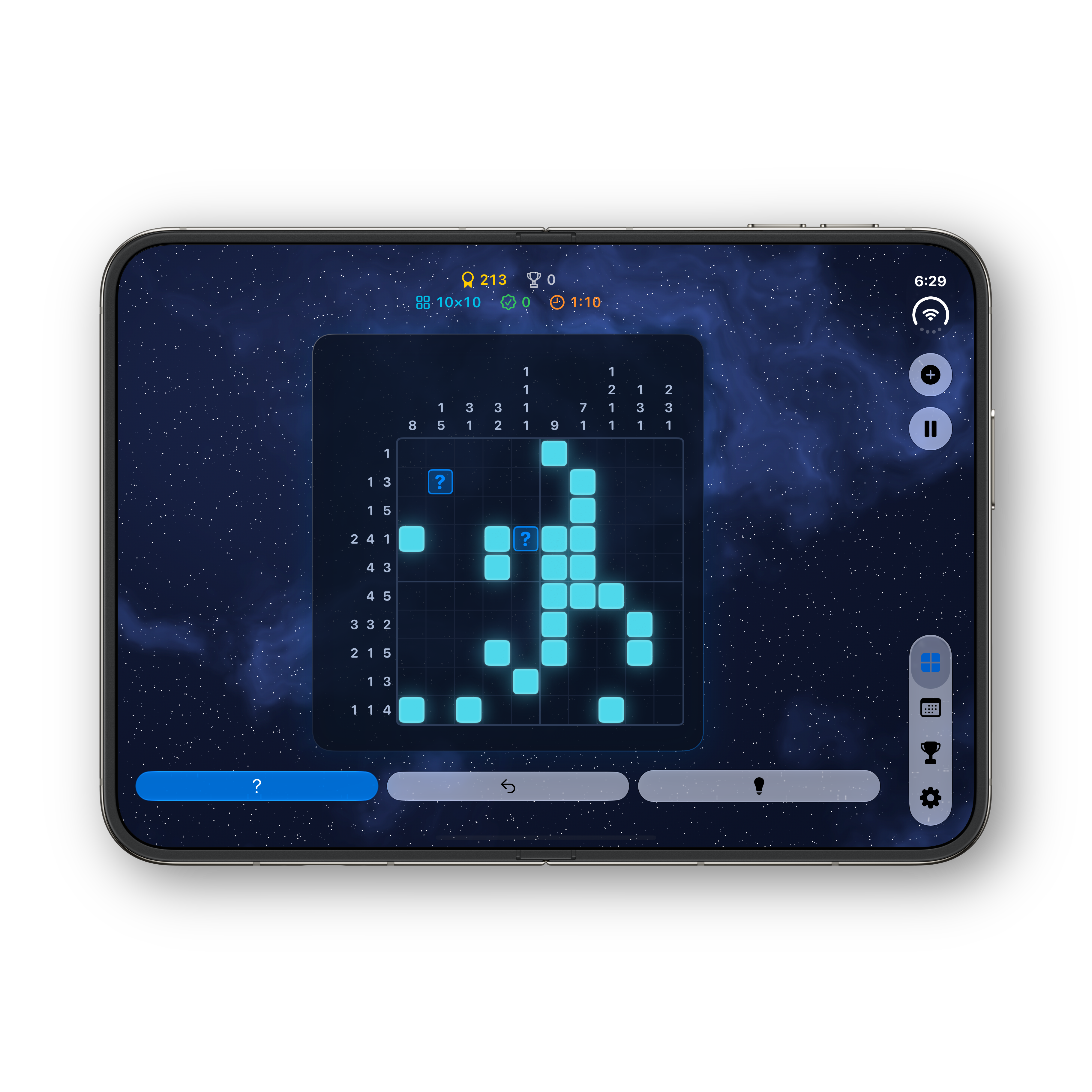 Nonogram Ultra iPhone Duo unfolded puzzle