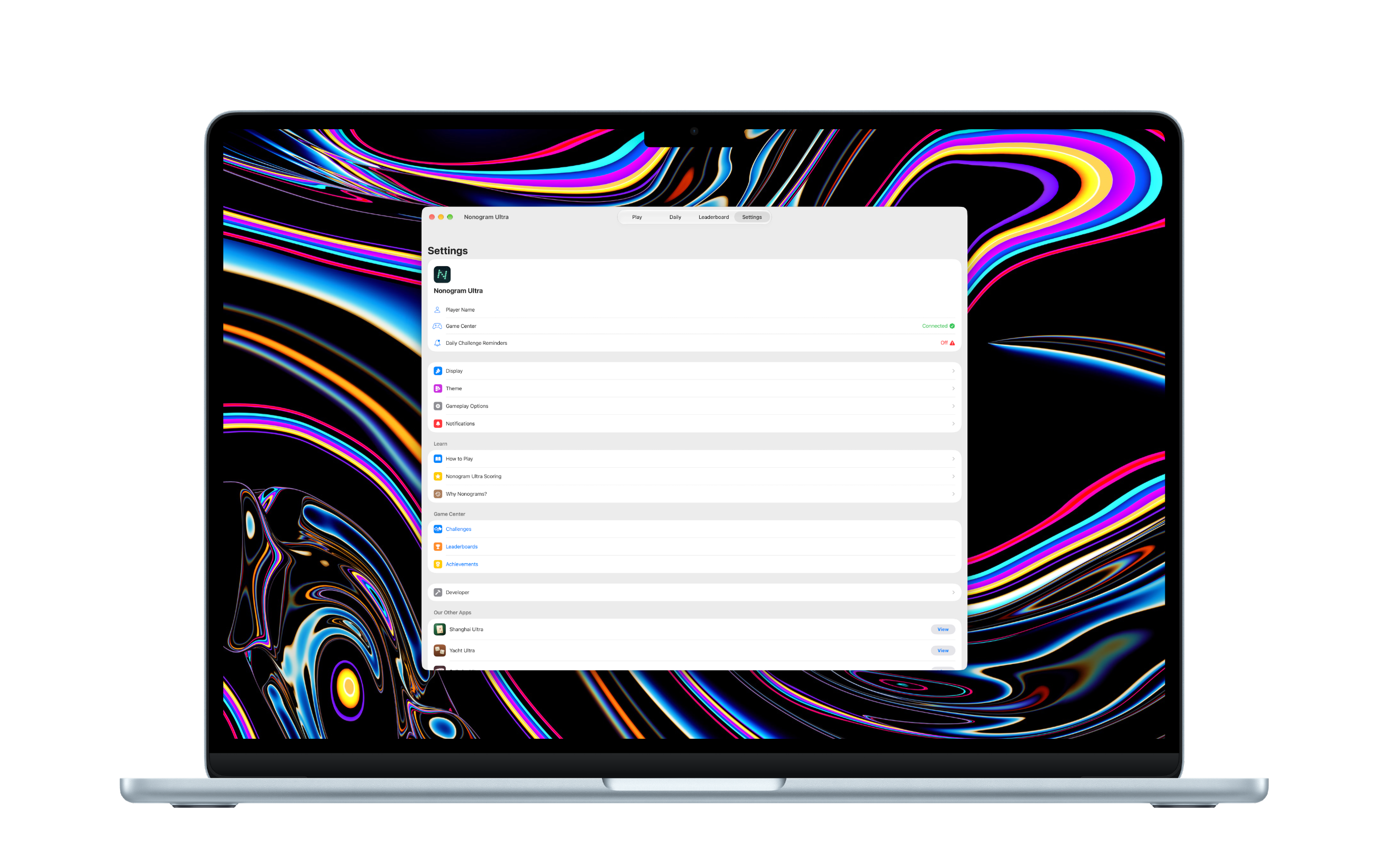 Nonogram Ultra Mac settings