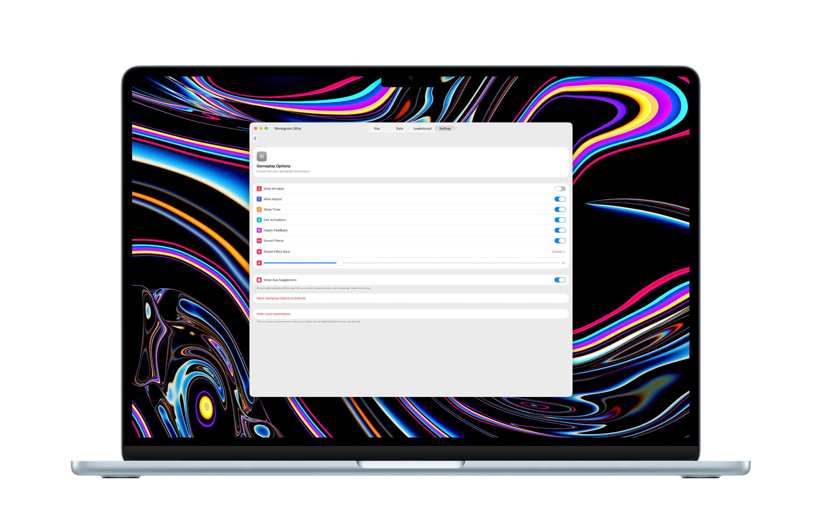 Nonogram Ultra Mac settings, continued