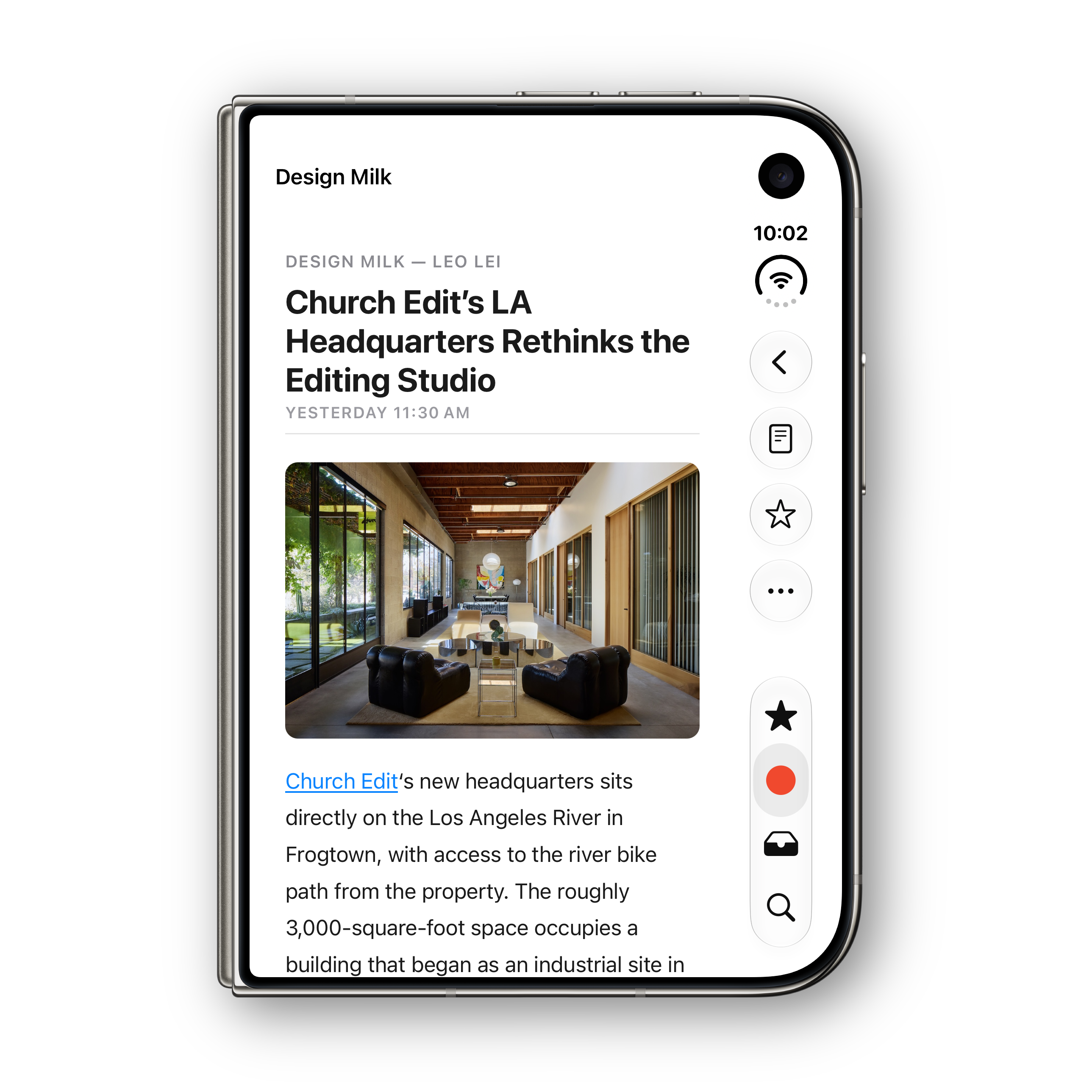 Reader Ultra iPhone Duo folded reader view