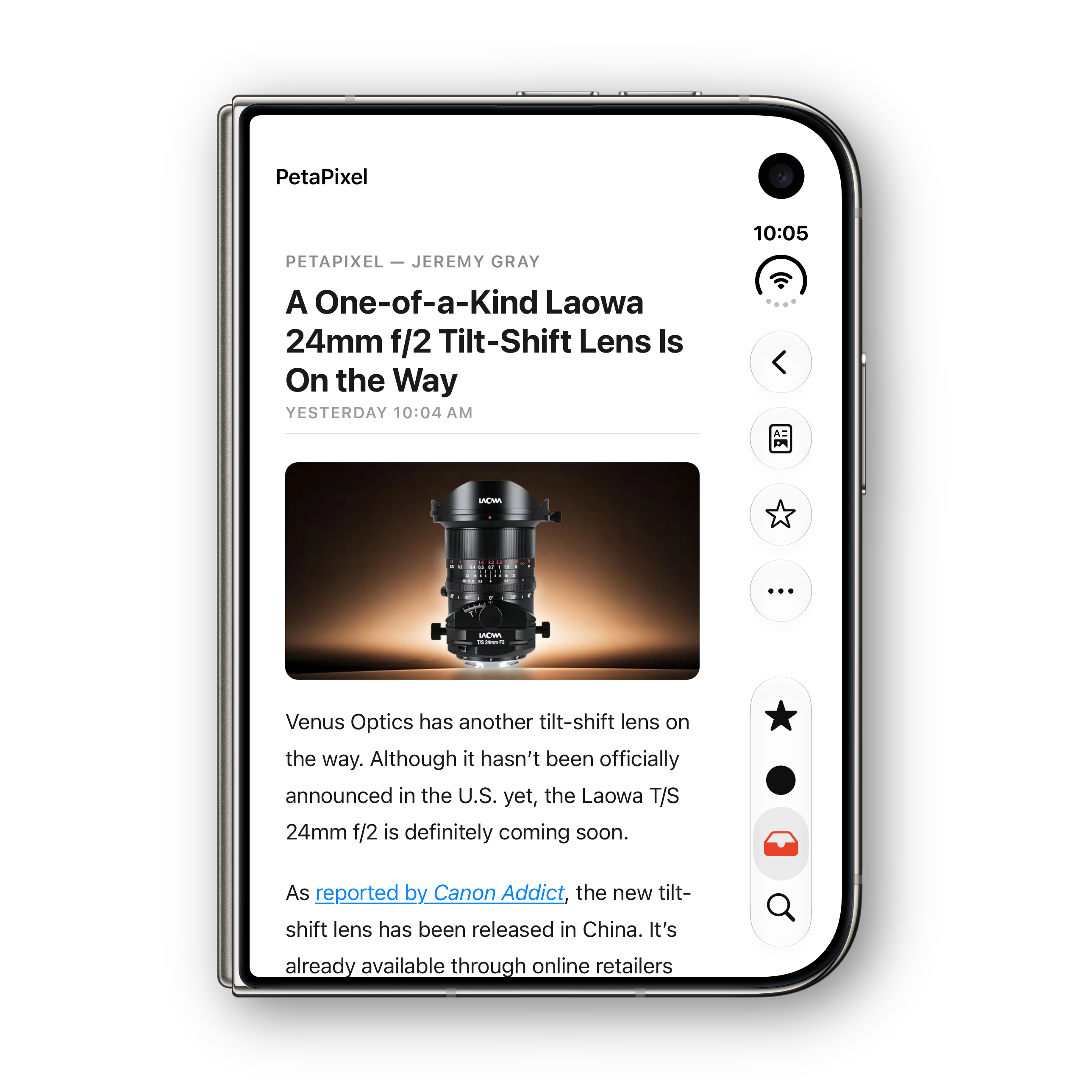 Reader Ultra article on iPhone Duo, folded