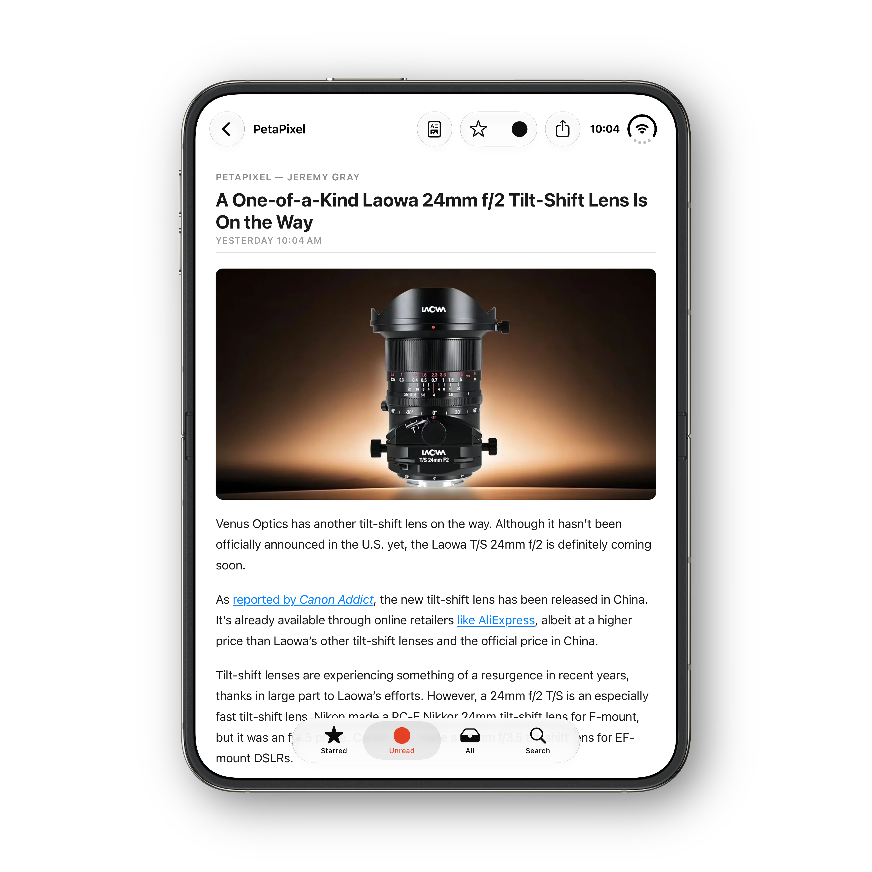 Reader Ultra iPhone Duo portrait article, full website view