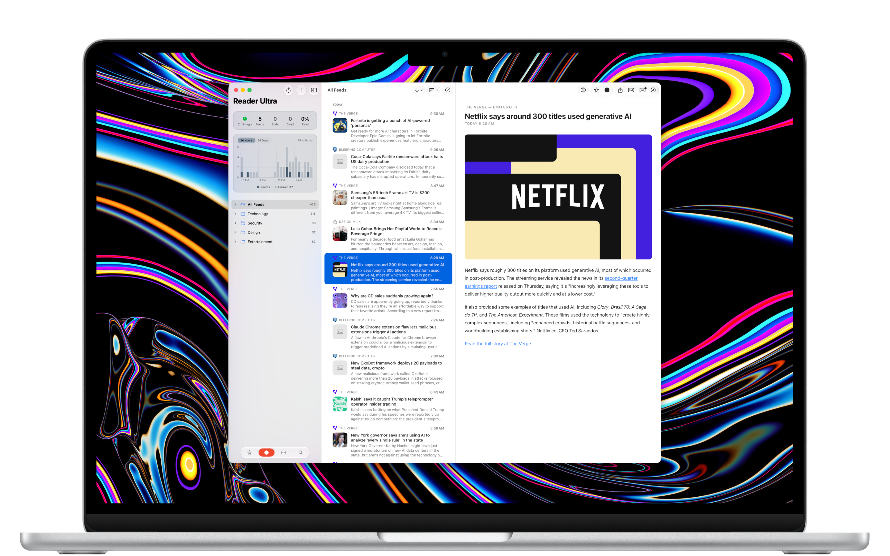 Reader Ultra Mac feed list