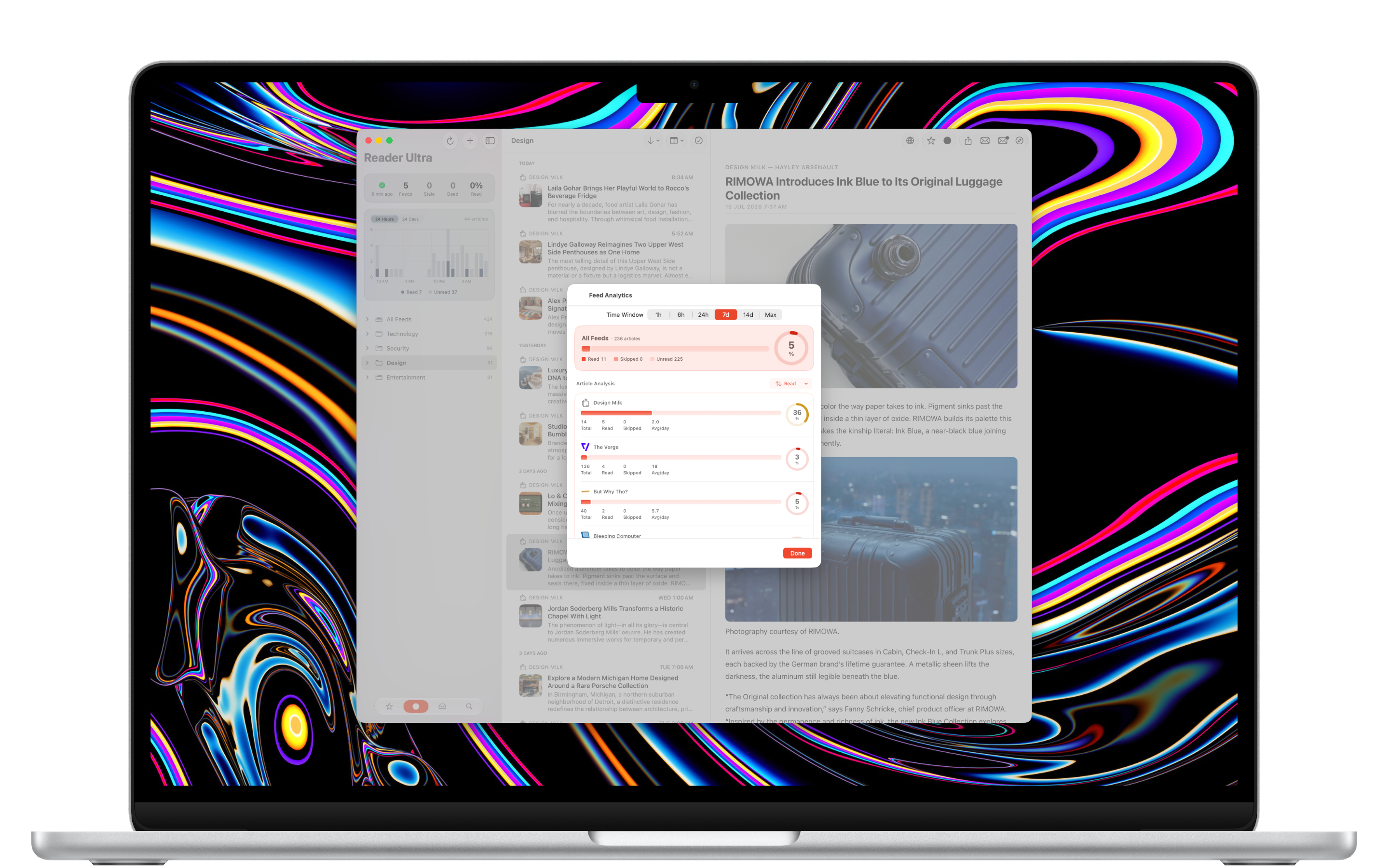 Reader Ultra Mac analytics