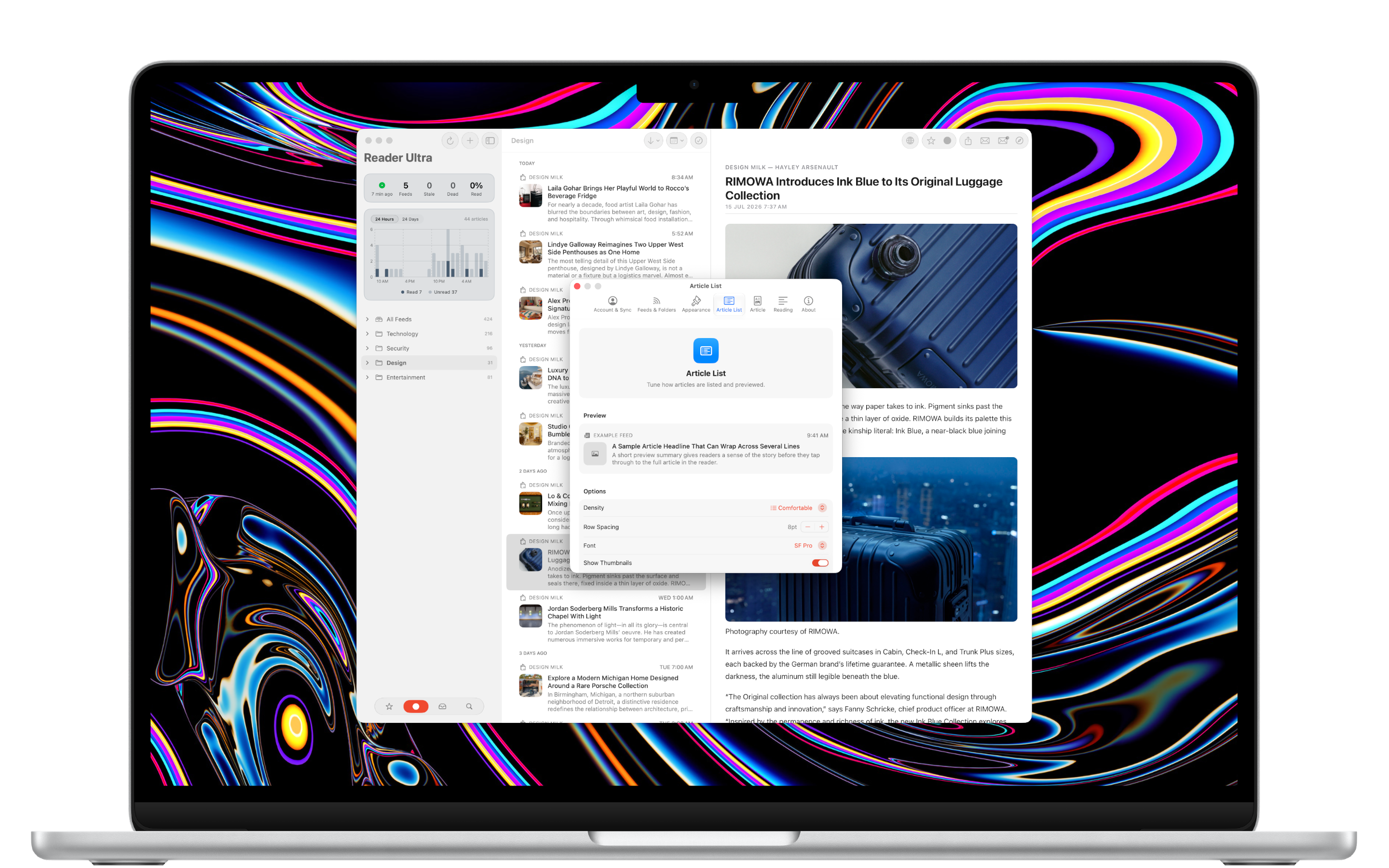 Reader Ultra Mac settings
