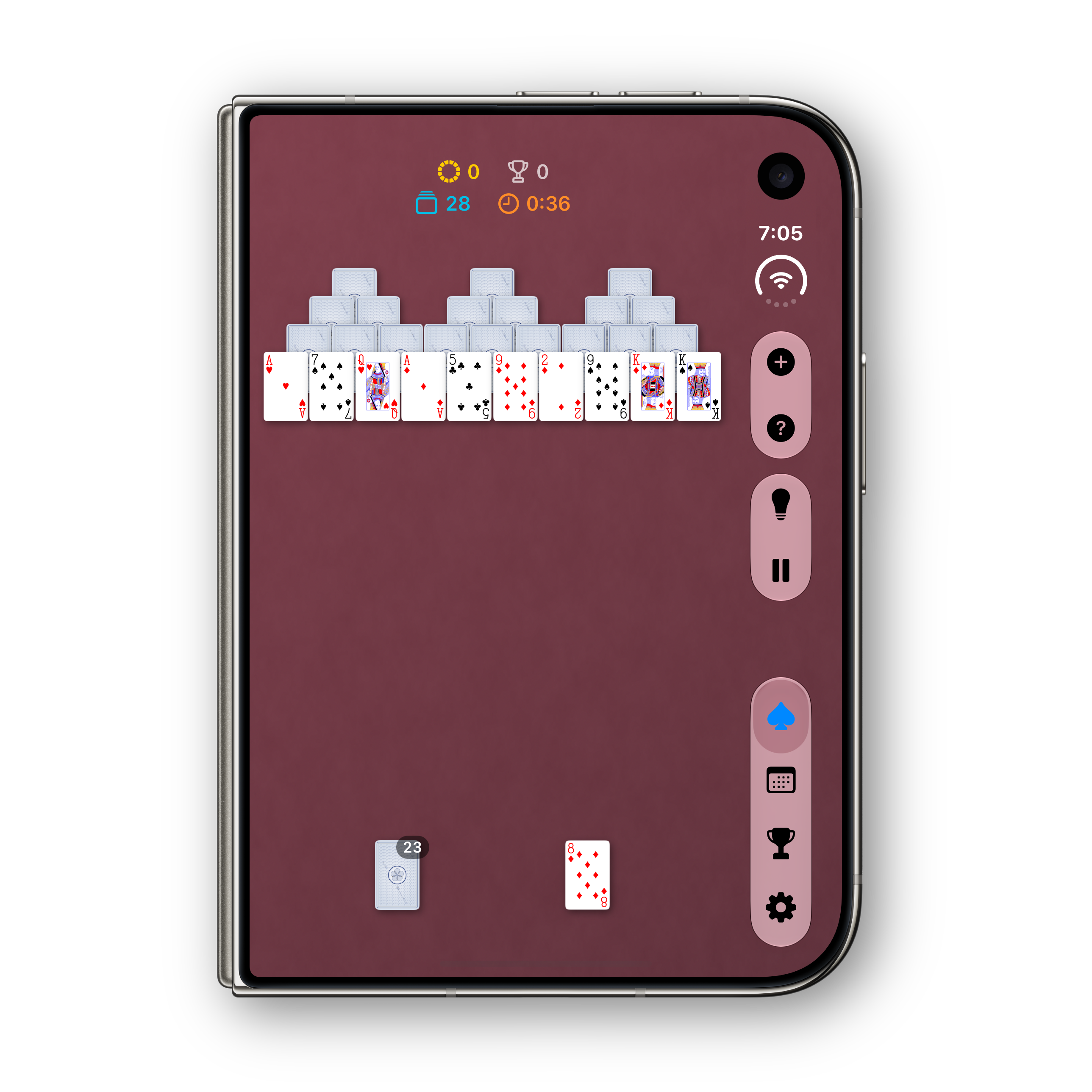 Solitaire Ultra iPhone Duo folded TriPeaks landscape
