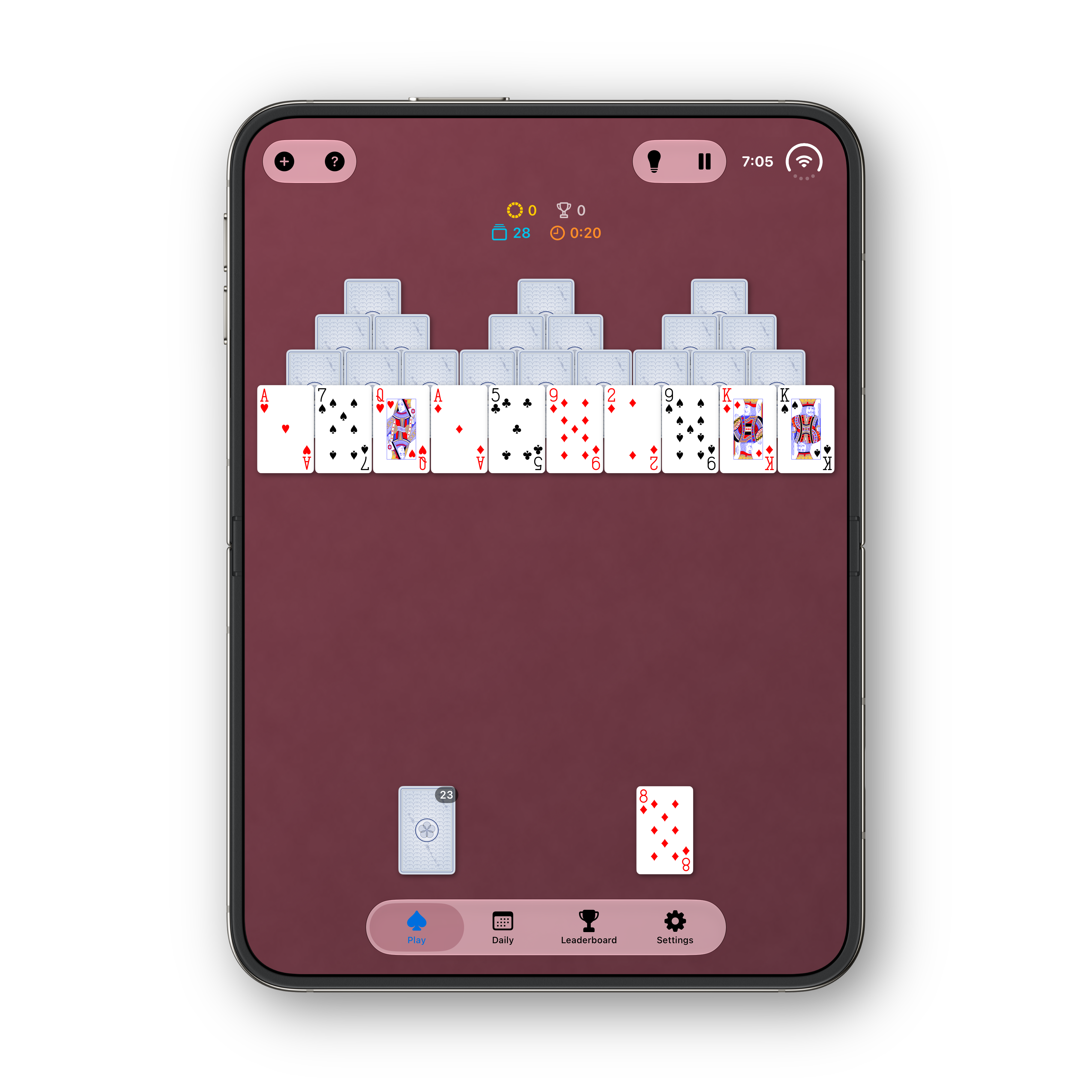 Solitaire Ultra iPhone Duo portrait TriPeaks landscape