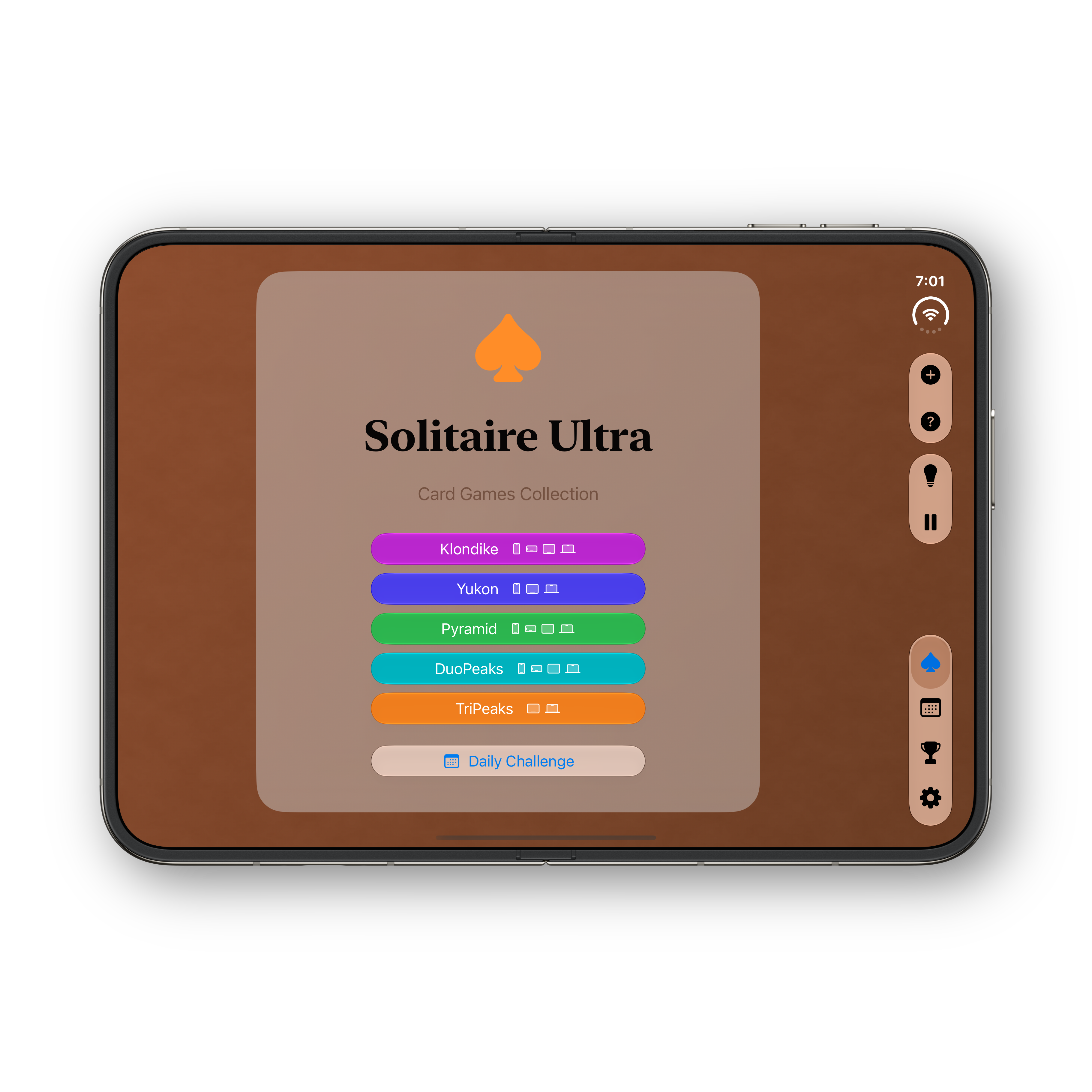 Solitaire Ultra iPhone Duo unfolded home