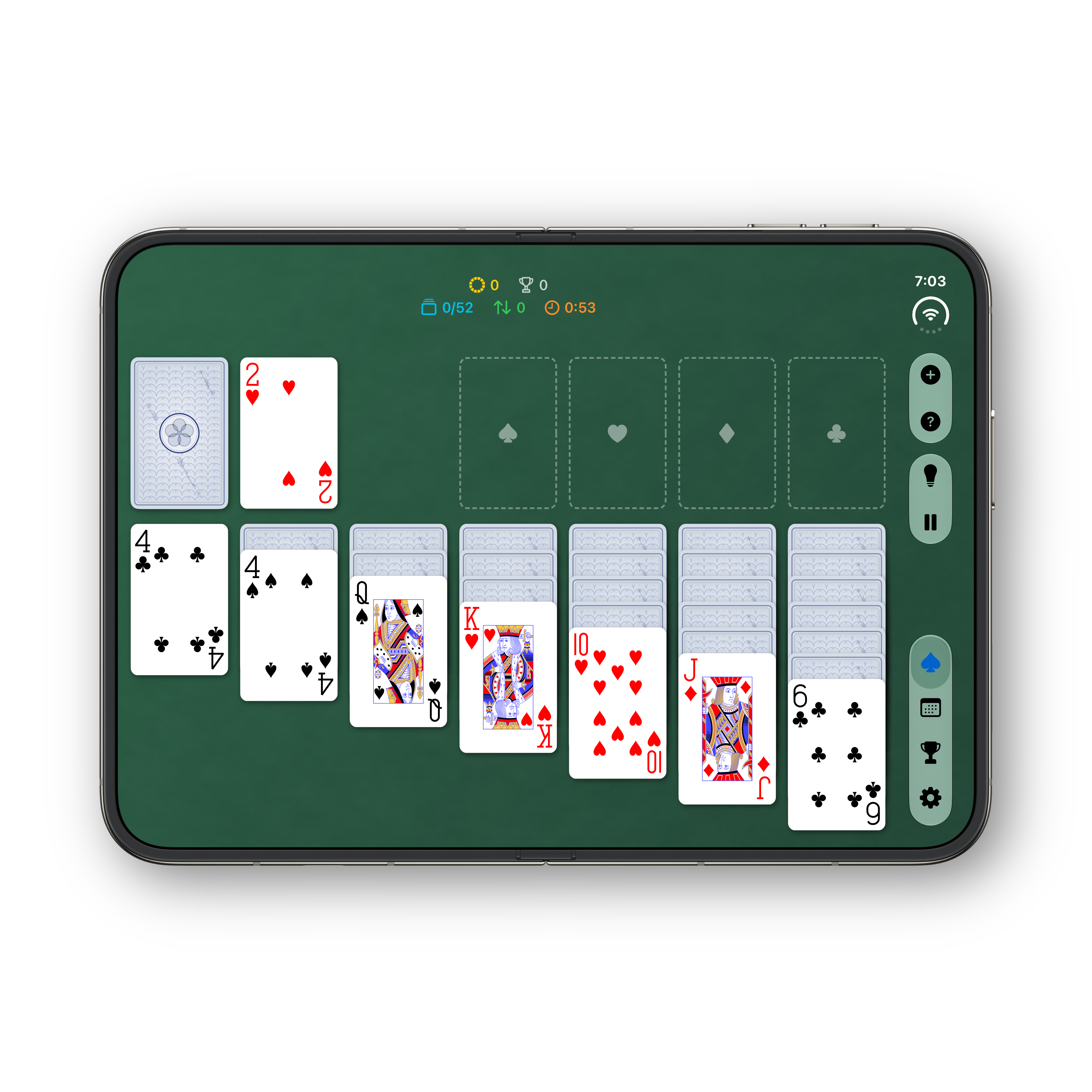 Solitaire Ultra Klondike on iPhone Duo, unfolded