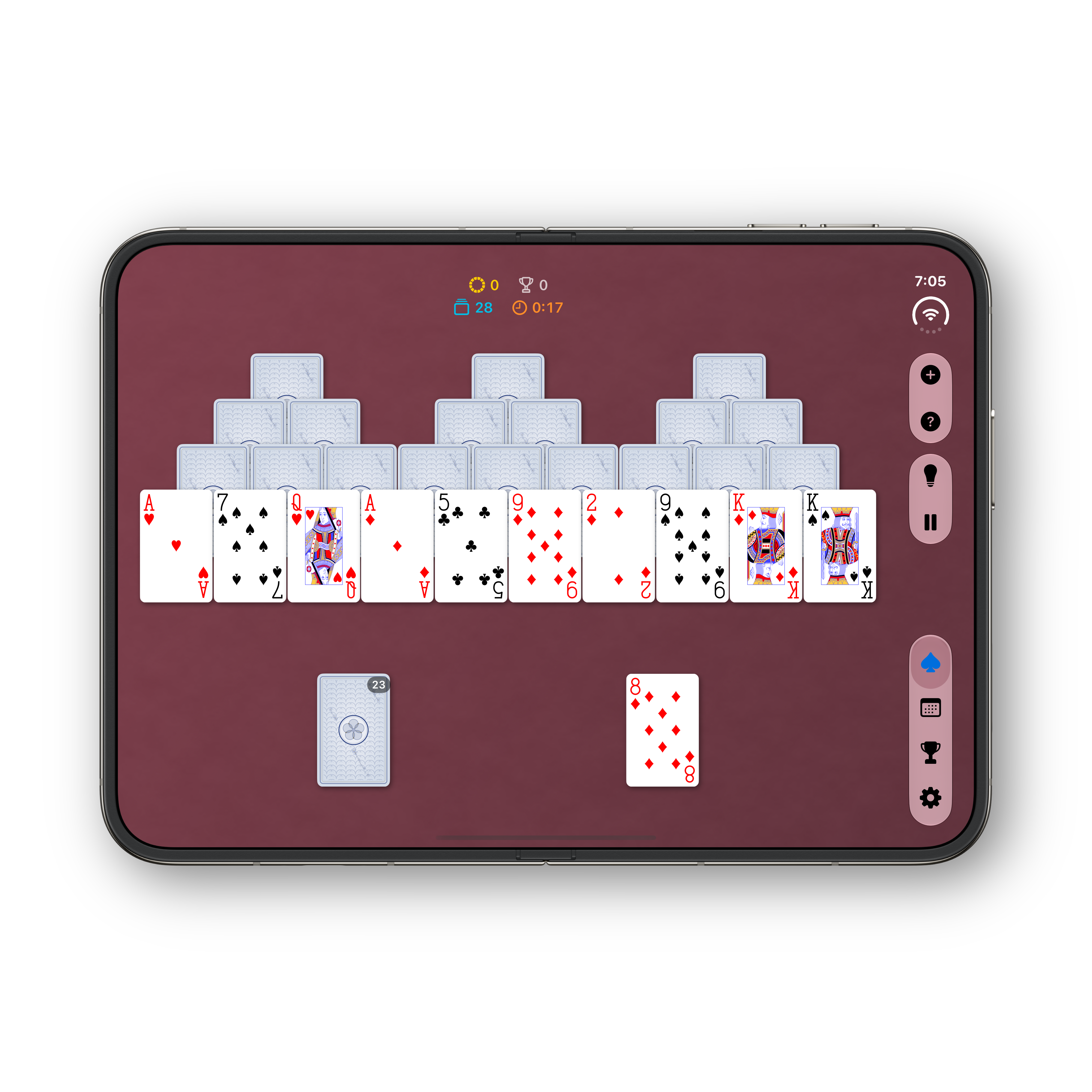 Solitaire Ultra iPhone Duo unfolded TriPeaks landscape