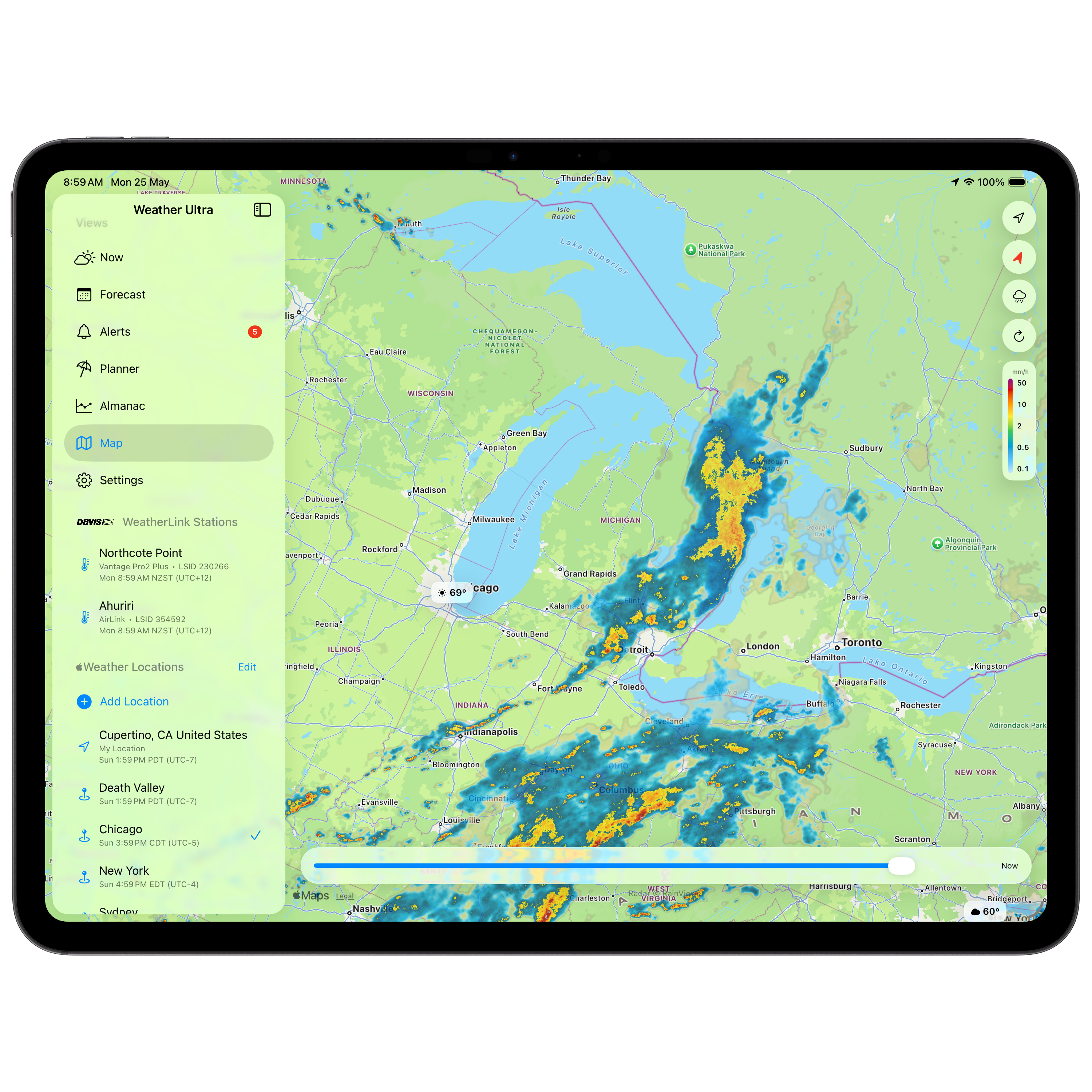 iPad Rain radar