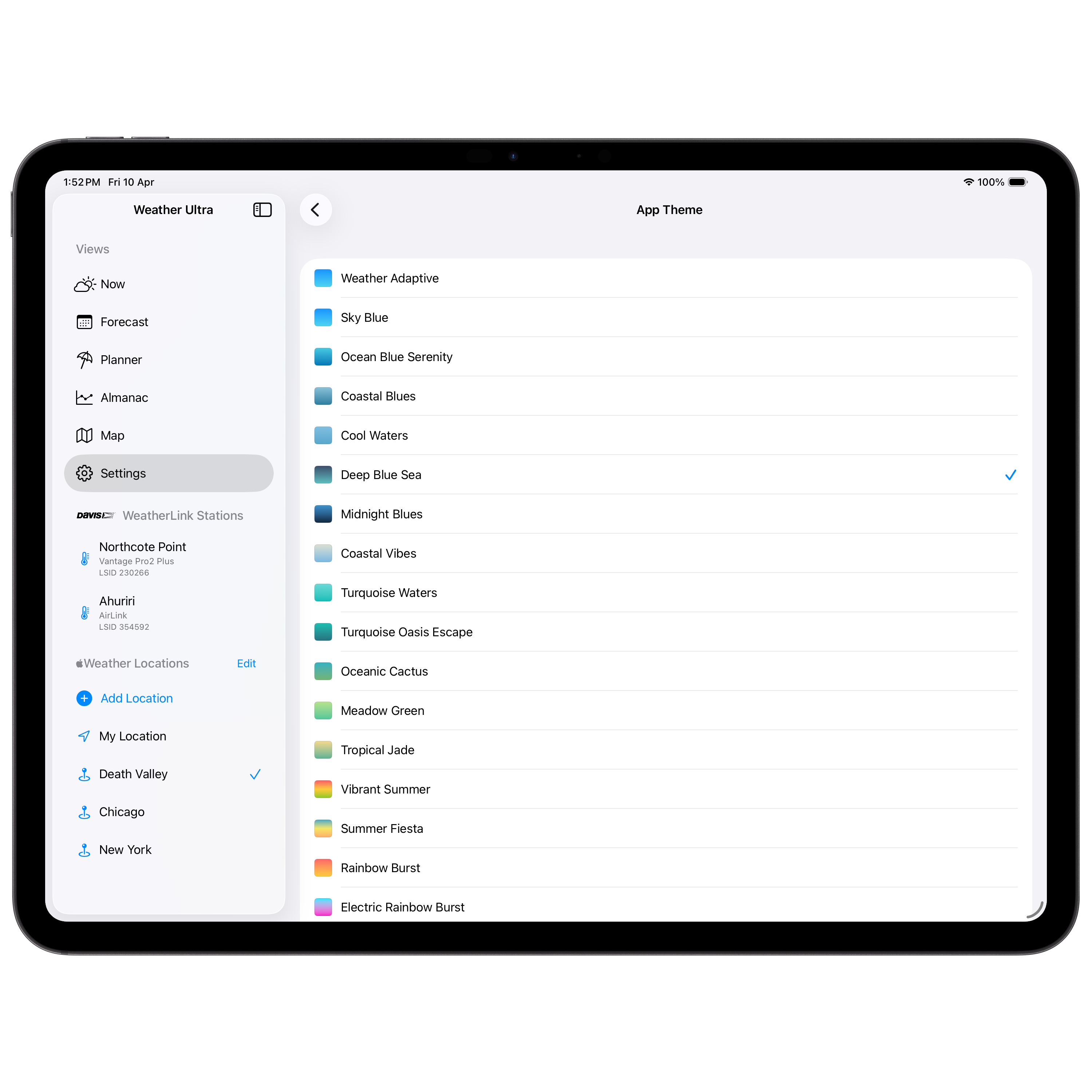 iPad Settings Themes