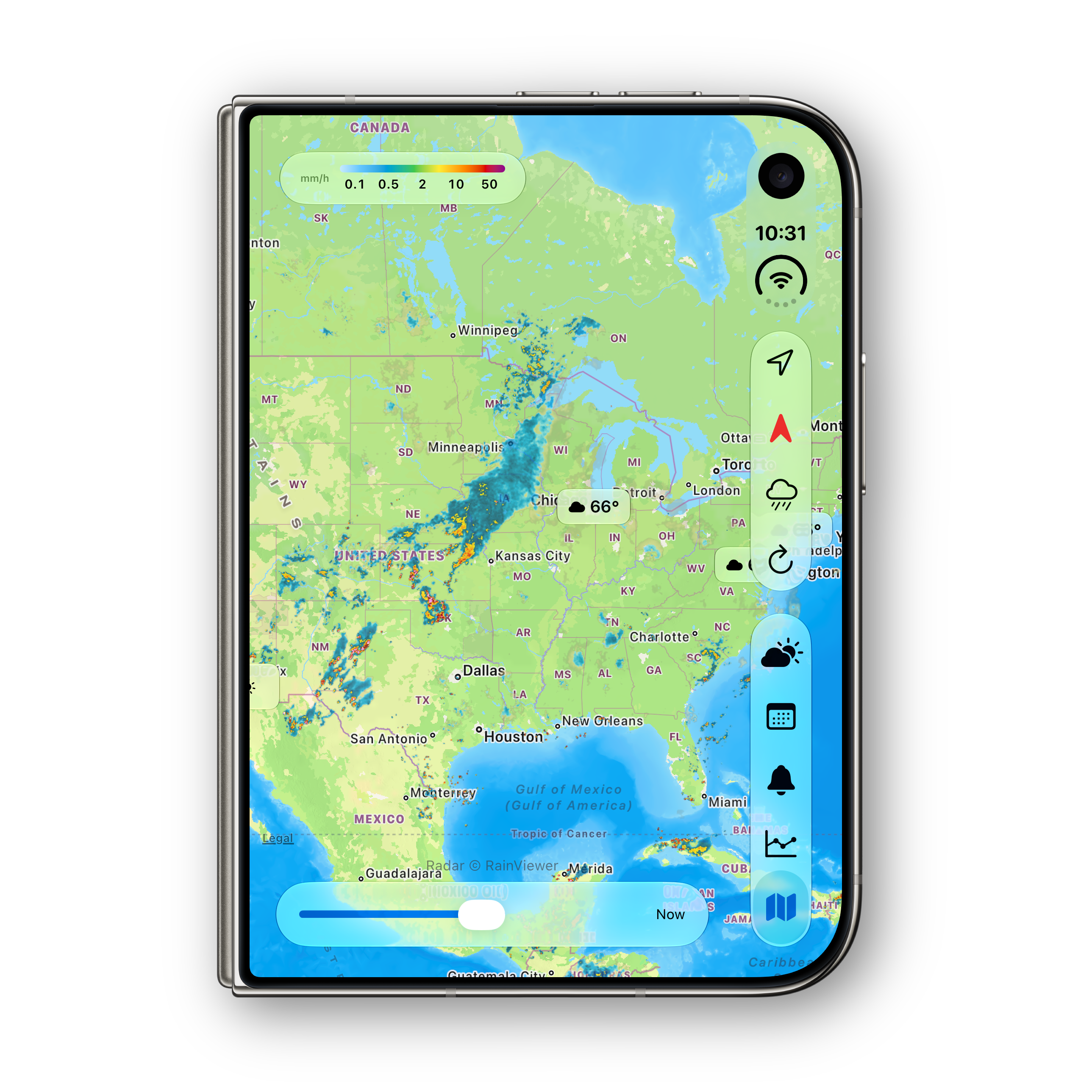iPhone Duo — folded Rain radar