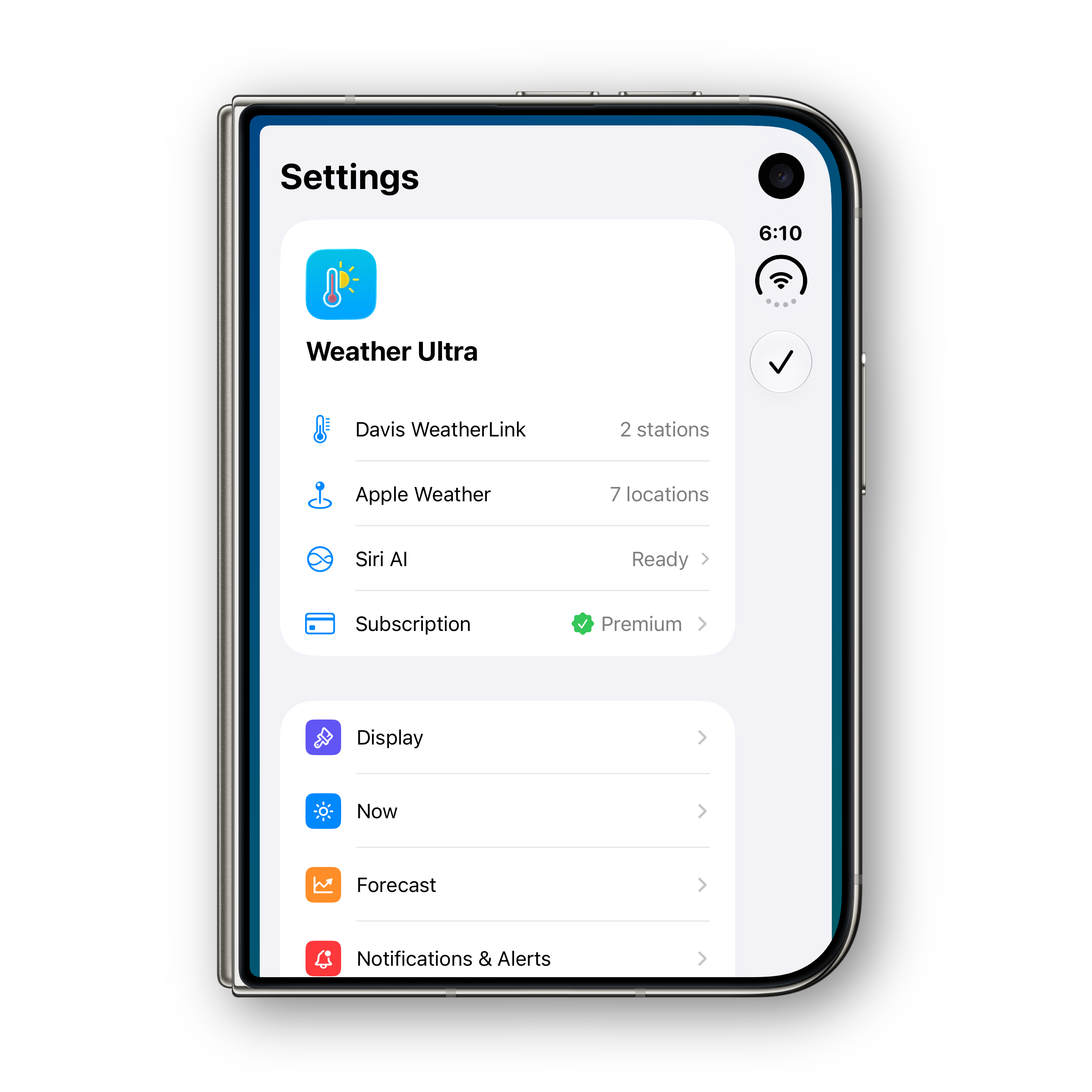iPhone Duo — folded Settings