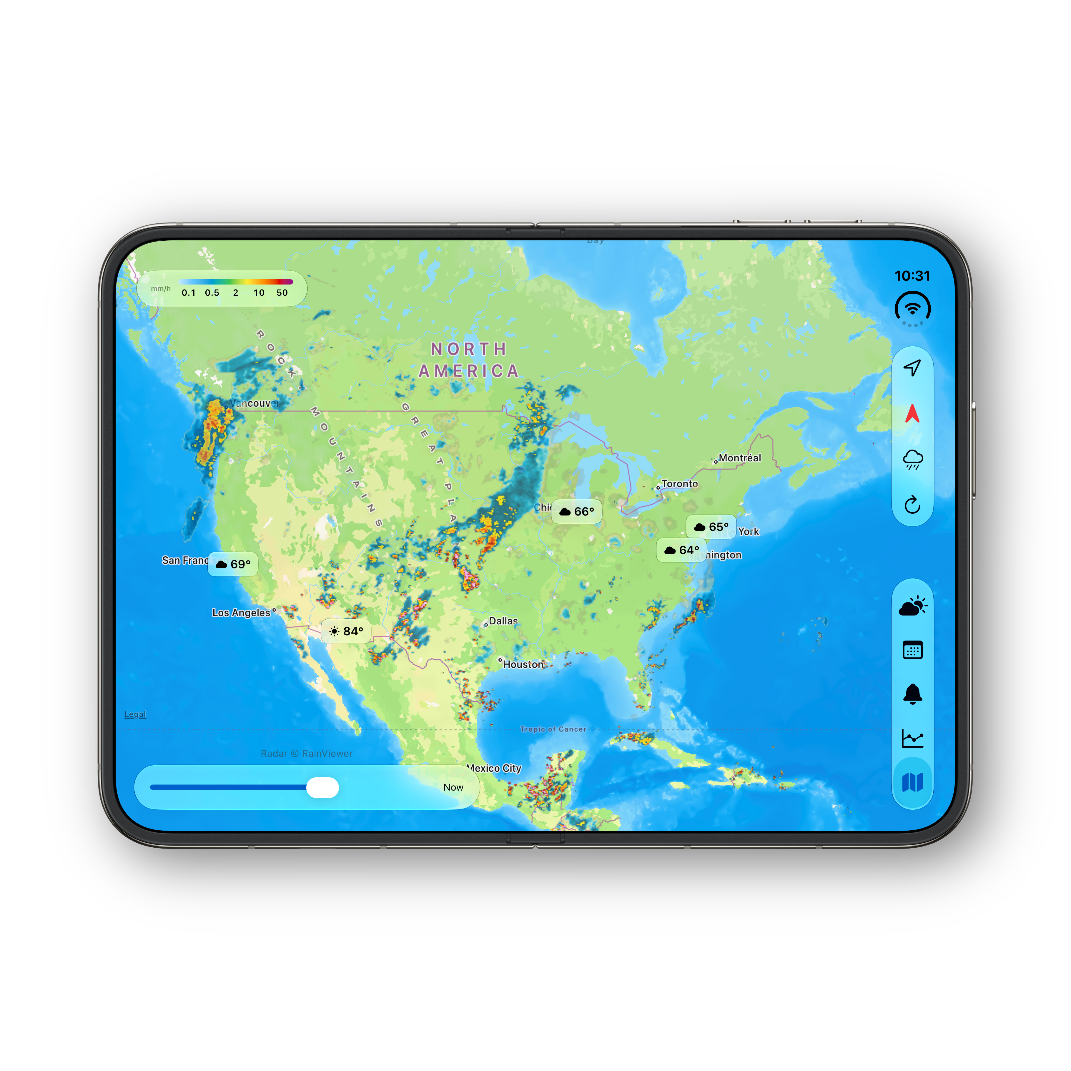 iPhone Duo — unfolded Rain radar