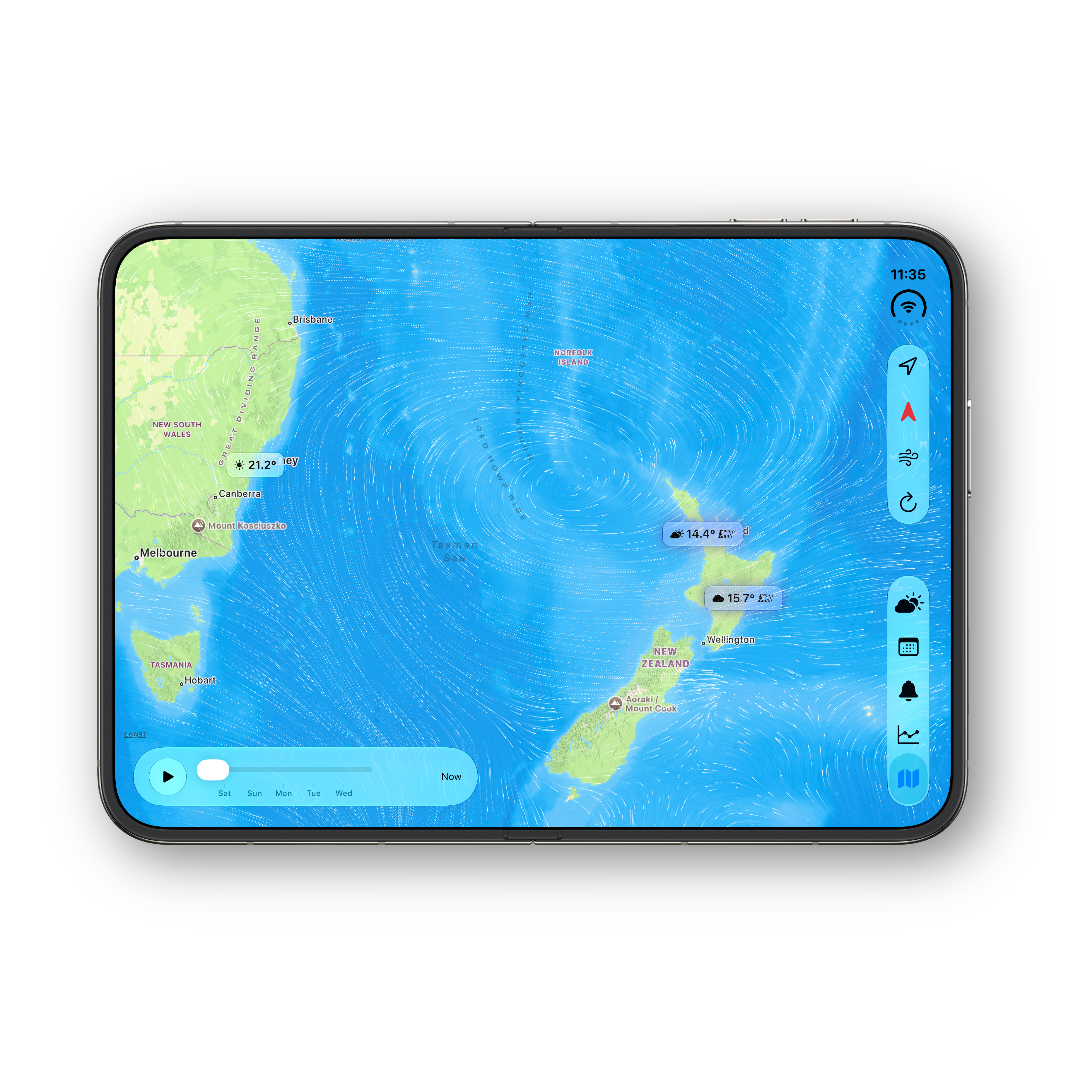 iPhone Duo — unfolded Wind radar