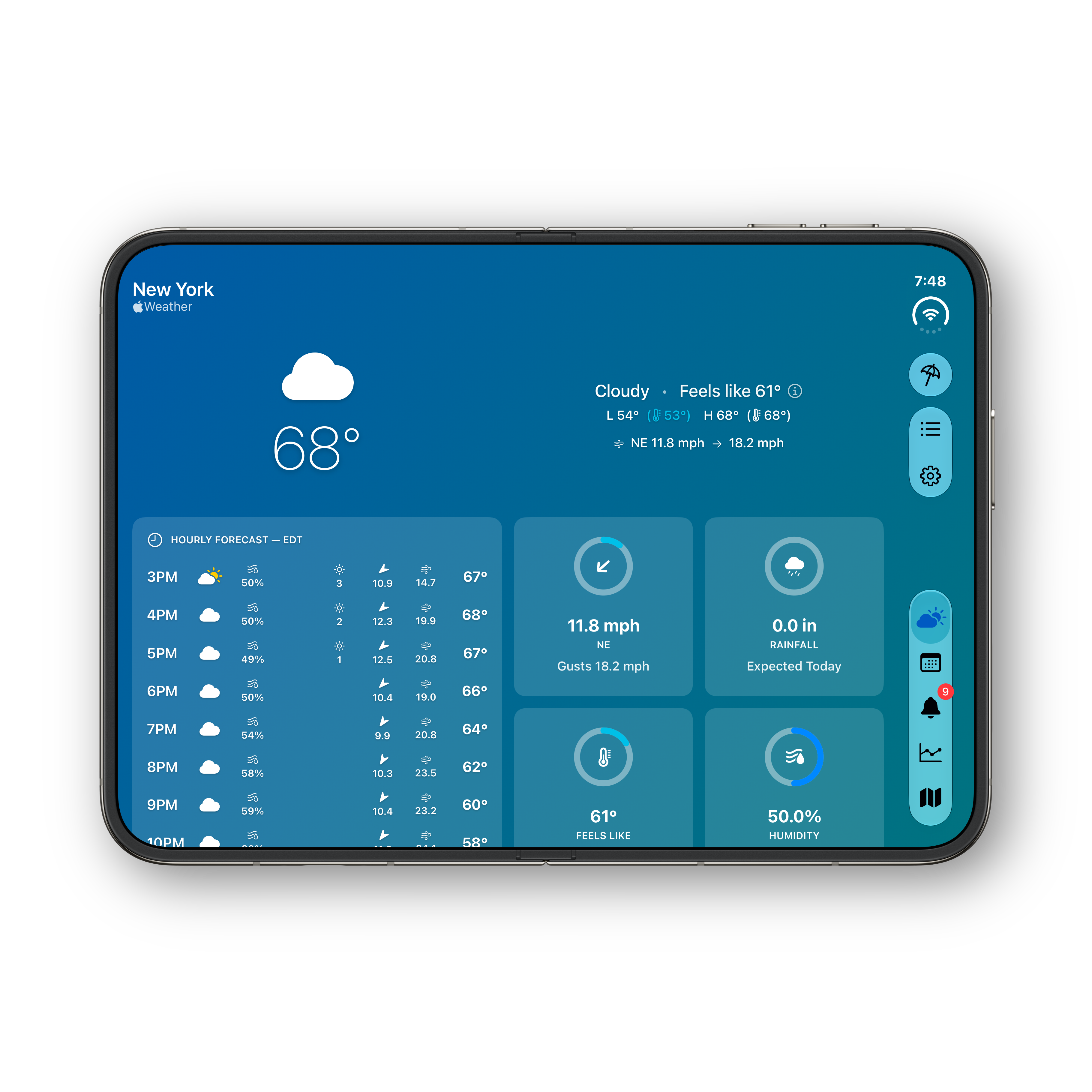 iPhone Duo — unfolded Now Davis WeatherLink