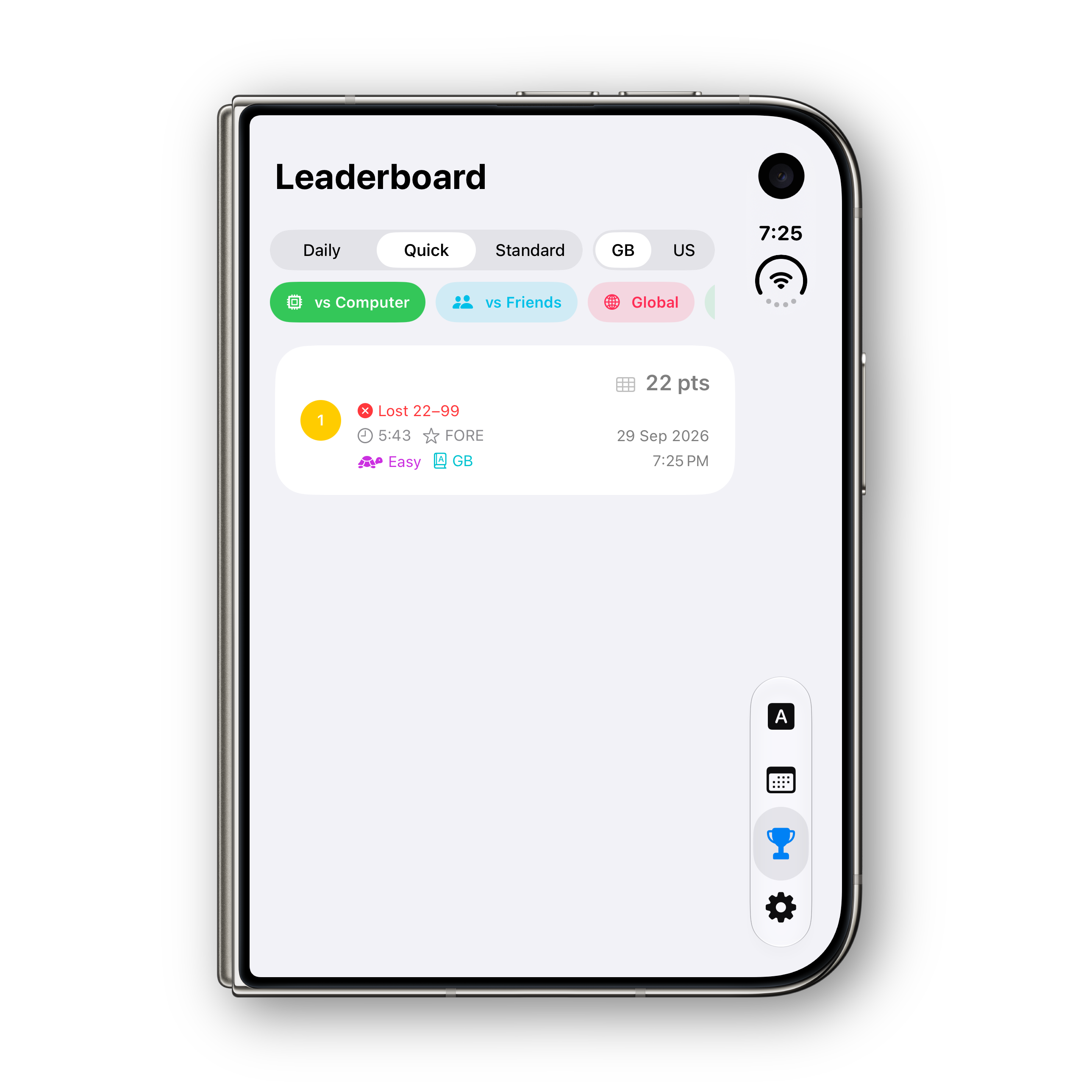 Words Ultra iPhone Duo folded leaderboard