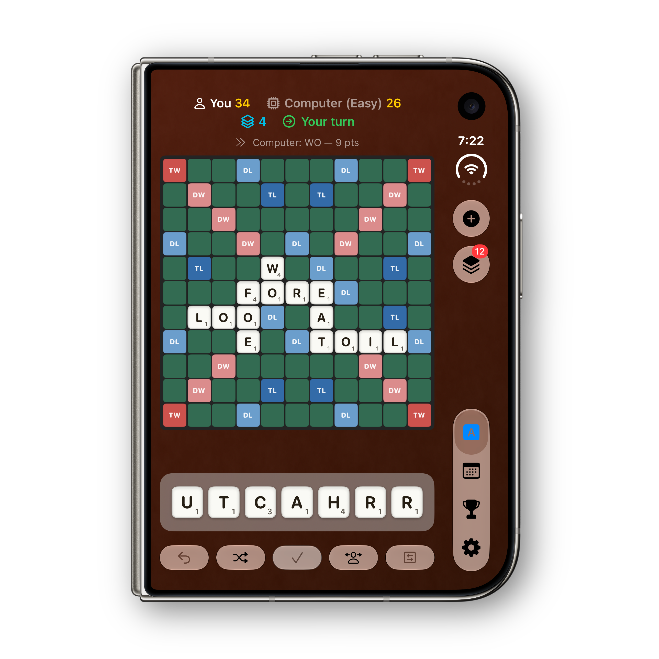 Words Ultra iPhone Duo folded board, wood theme