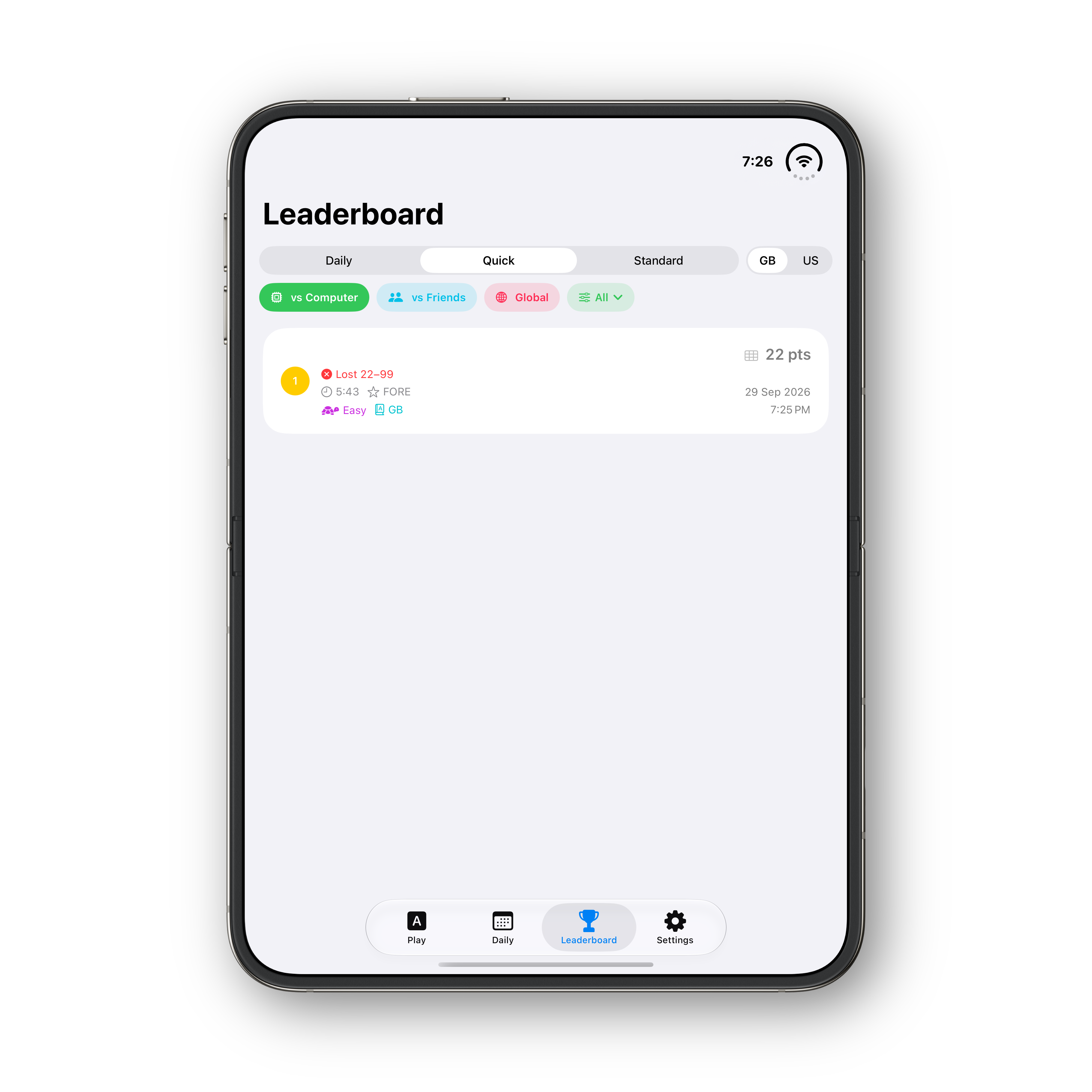 Words Ultra iPhone Duo portrait leaderboard