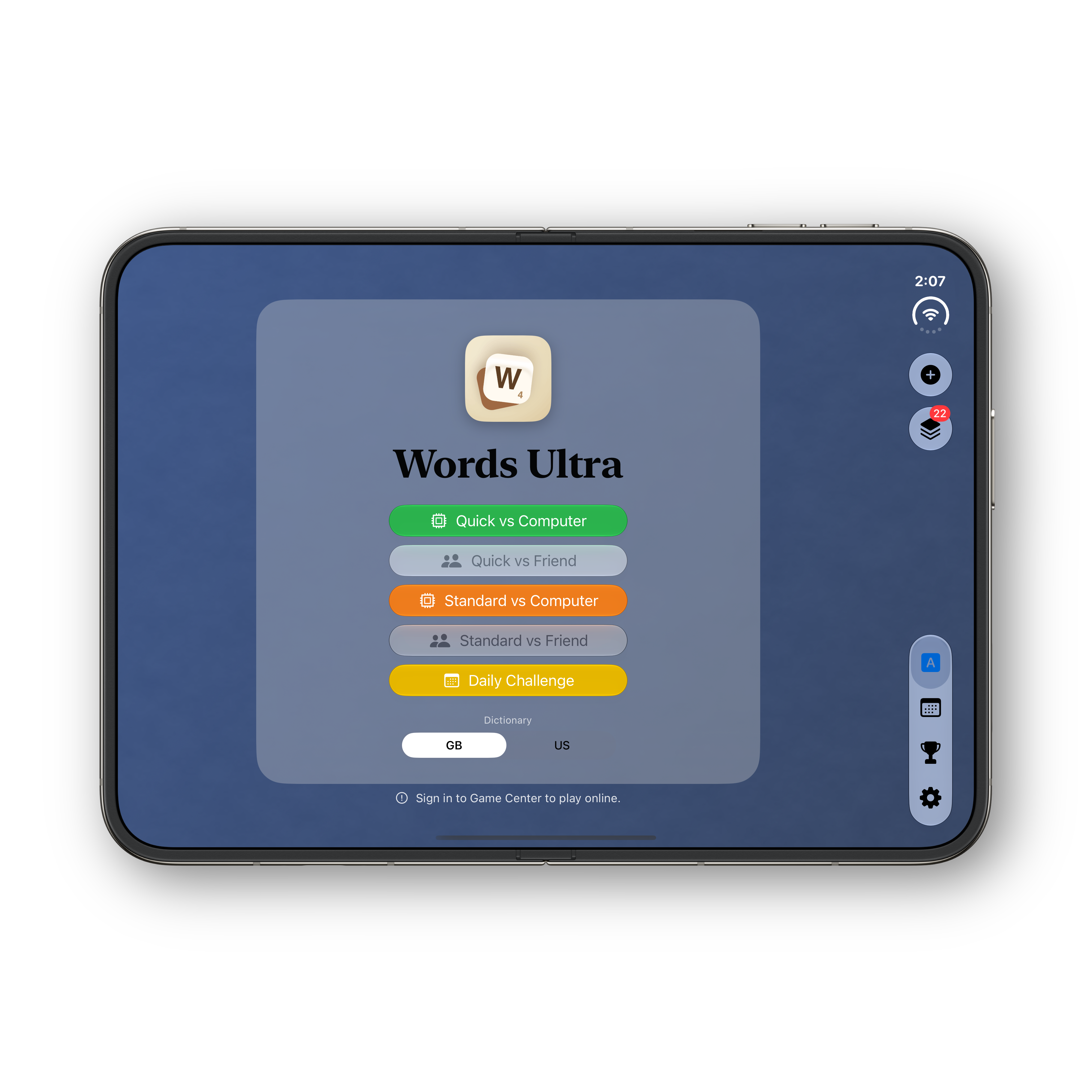 Words Ultra iPhone Duo unfolded home