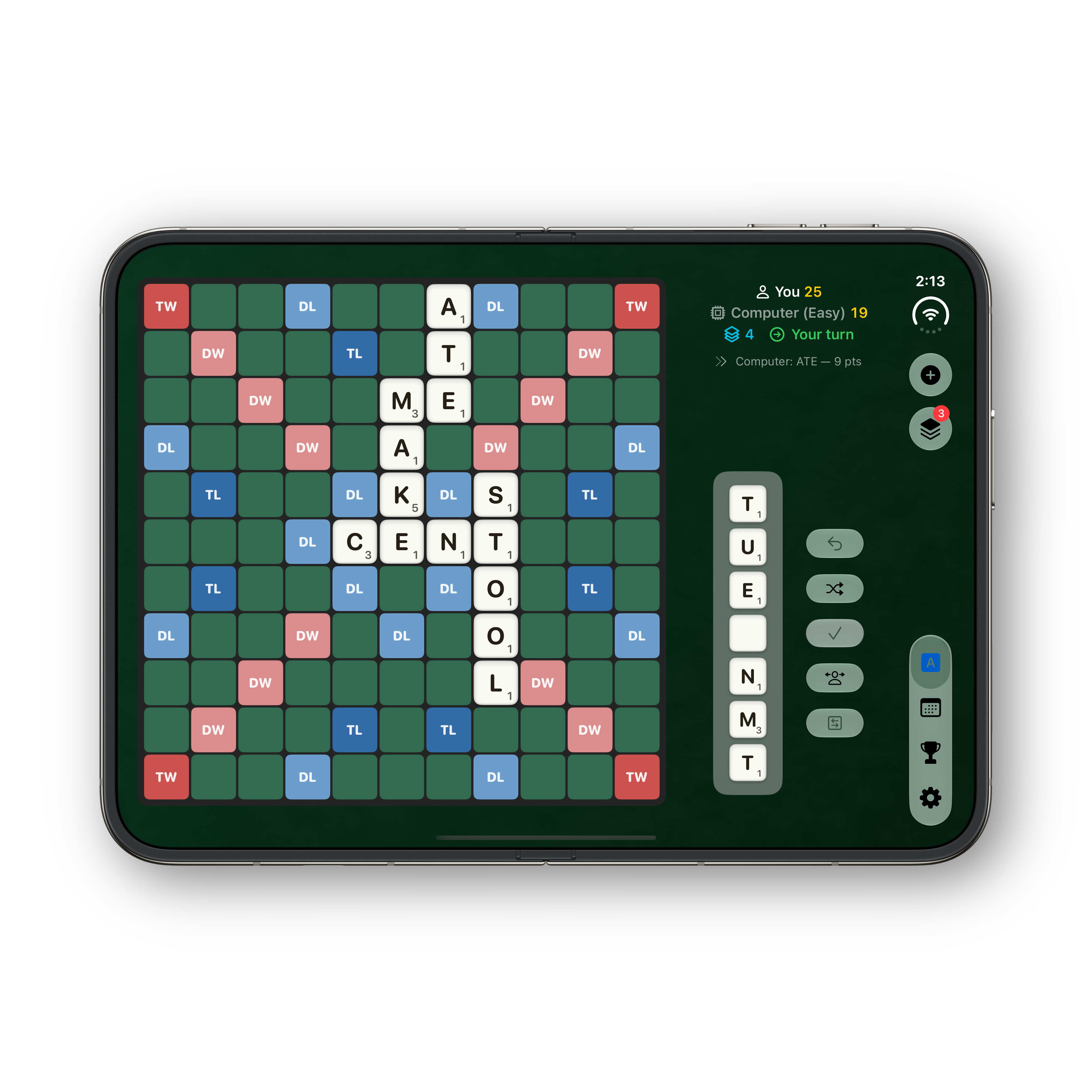 Words Ultra iPhone Duo unfolded board, wine theme