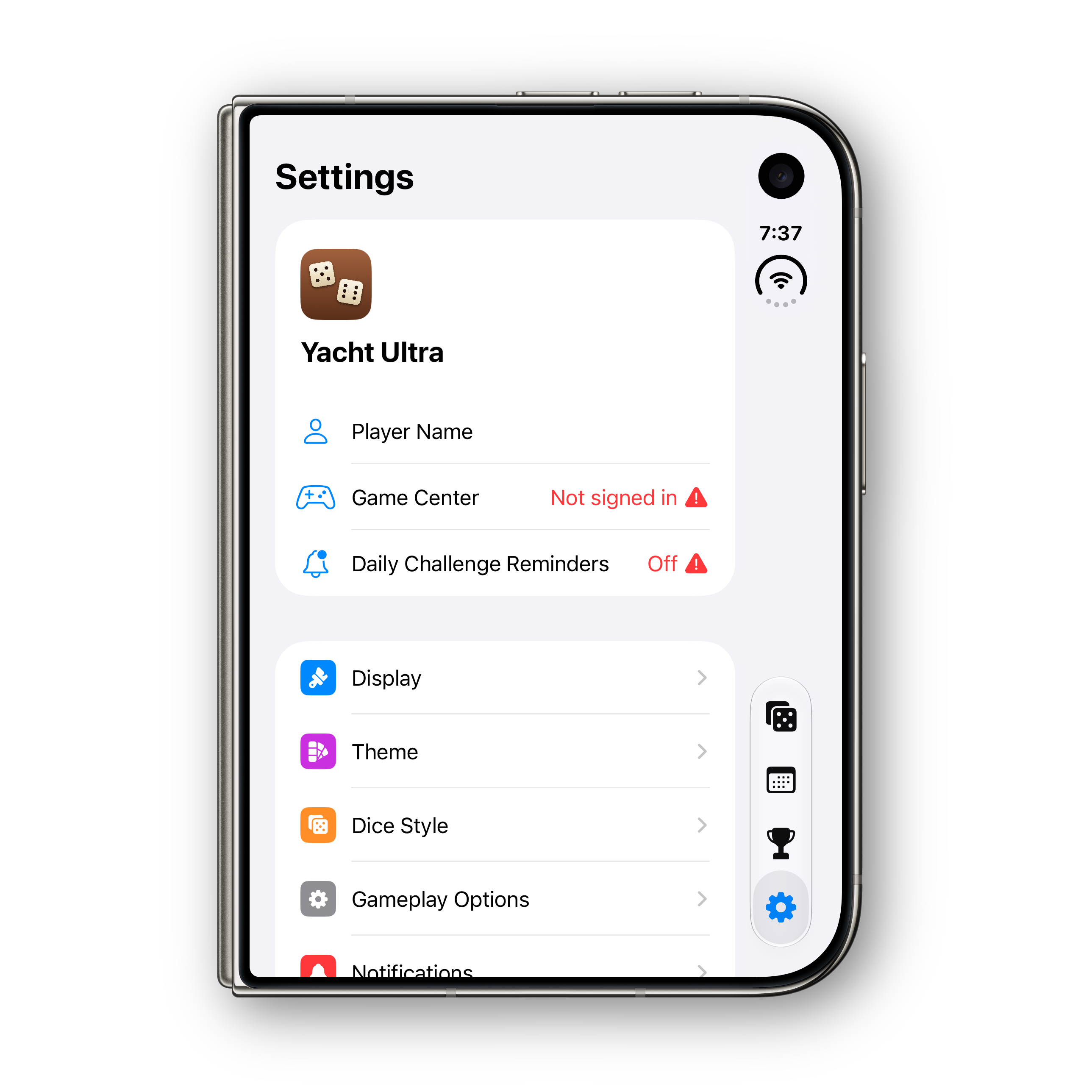 iPhone Duo folded settings 1
