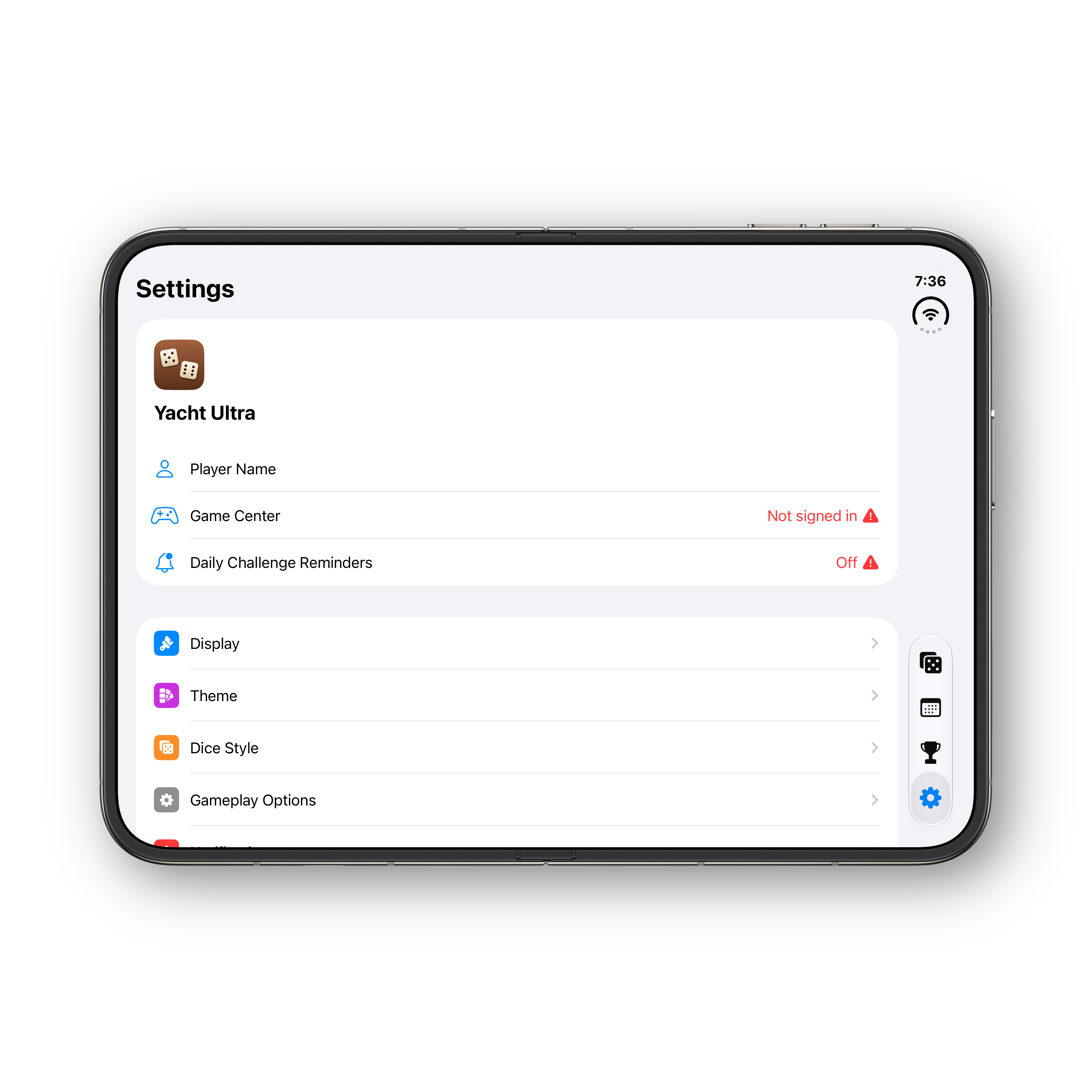 iPhone Duo unfolded settings 1