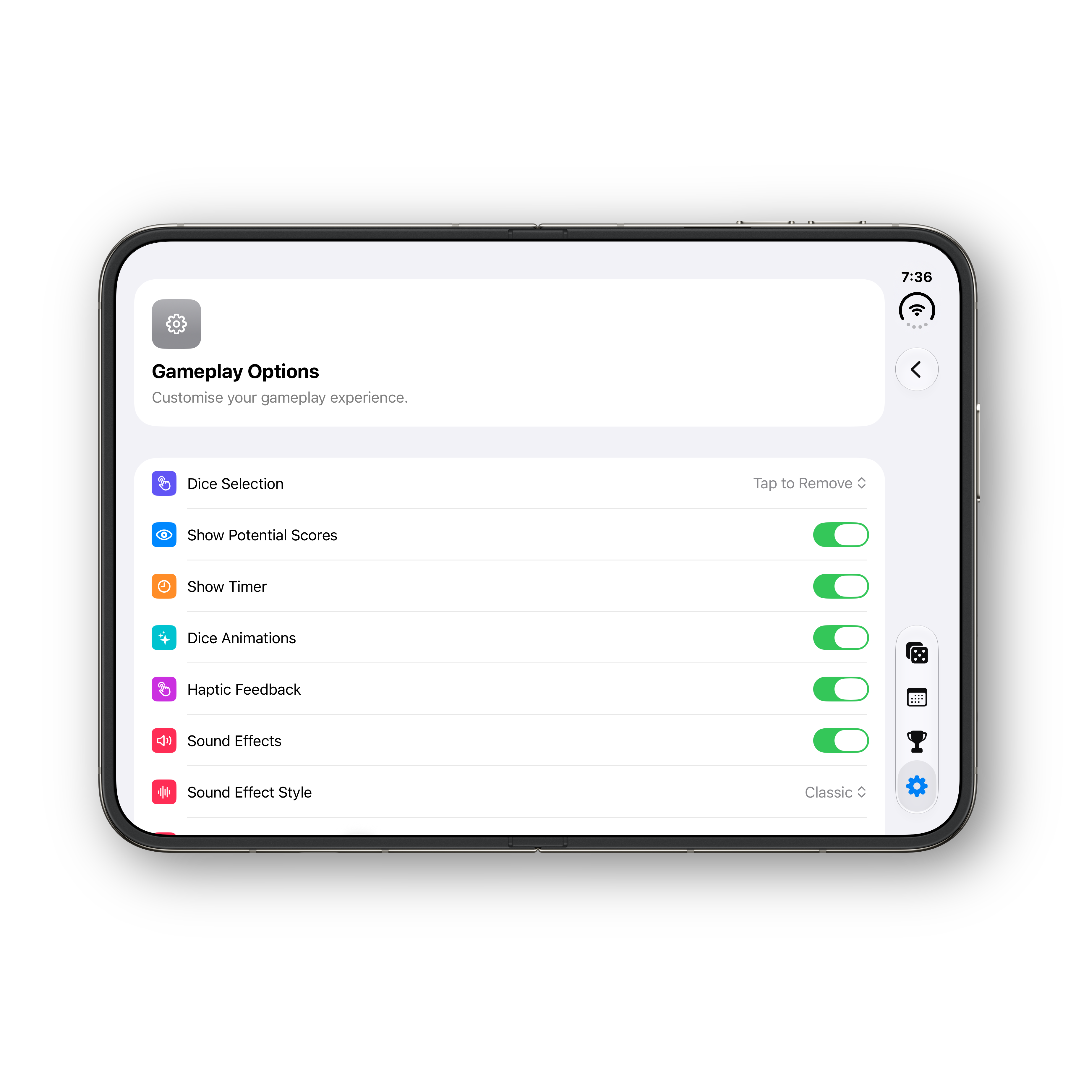 iPhone Duo unfolded settings 2